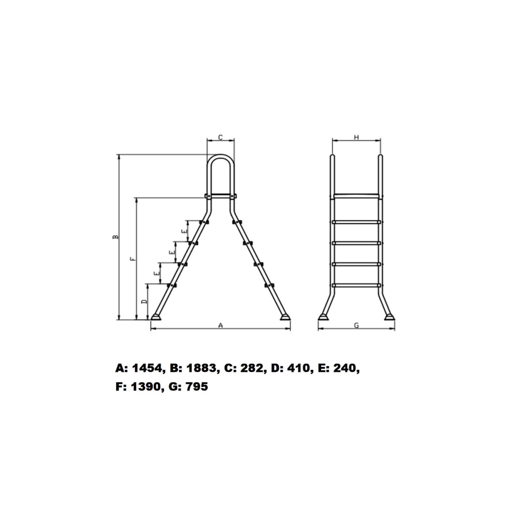 Above Ground Stainless Steel Ladder gallery detail image