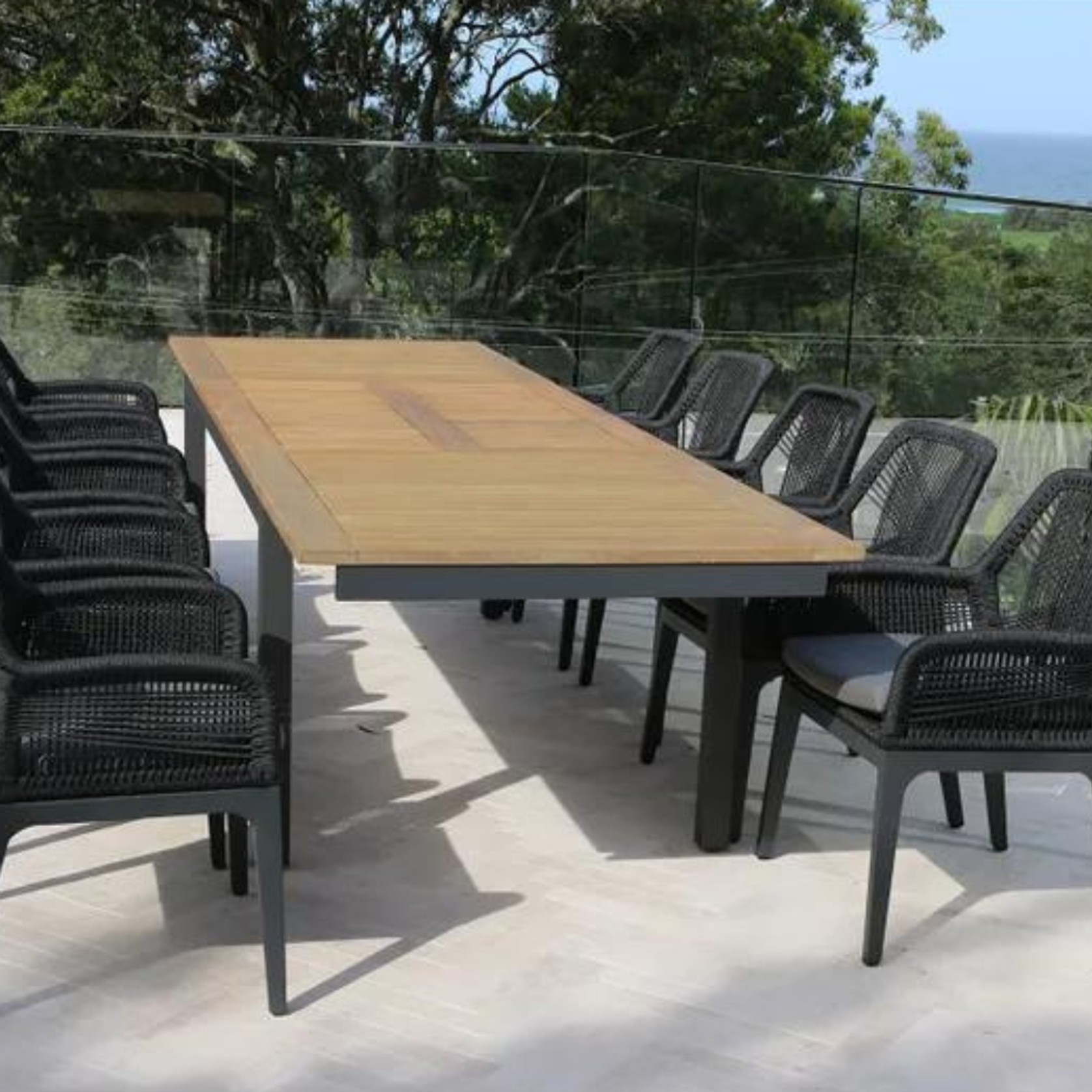 Barcelona Extension Table with 10 Serang Chairs gallery detail image