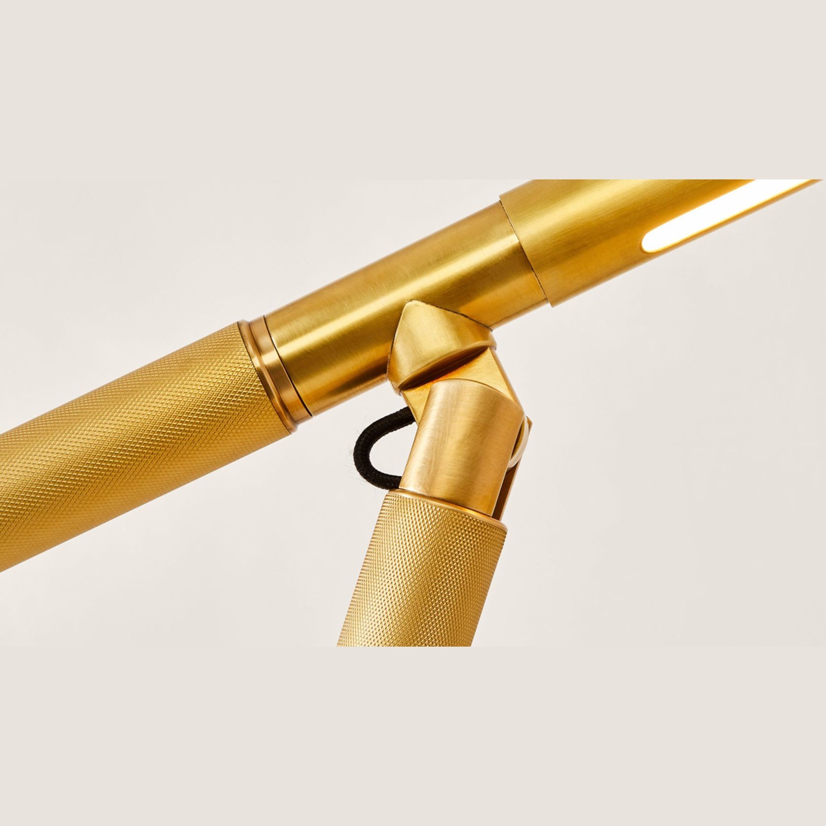 Barrett Knurled Boom-arm Desk Lamp – Brass gallery detail image
