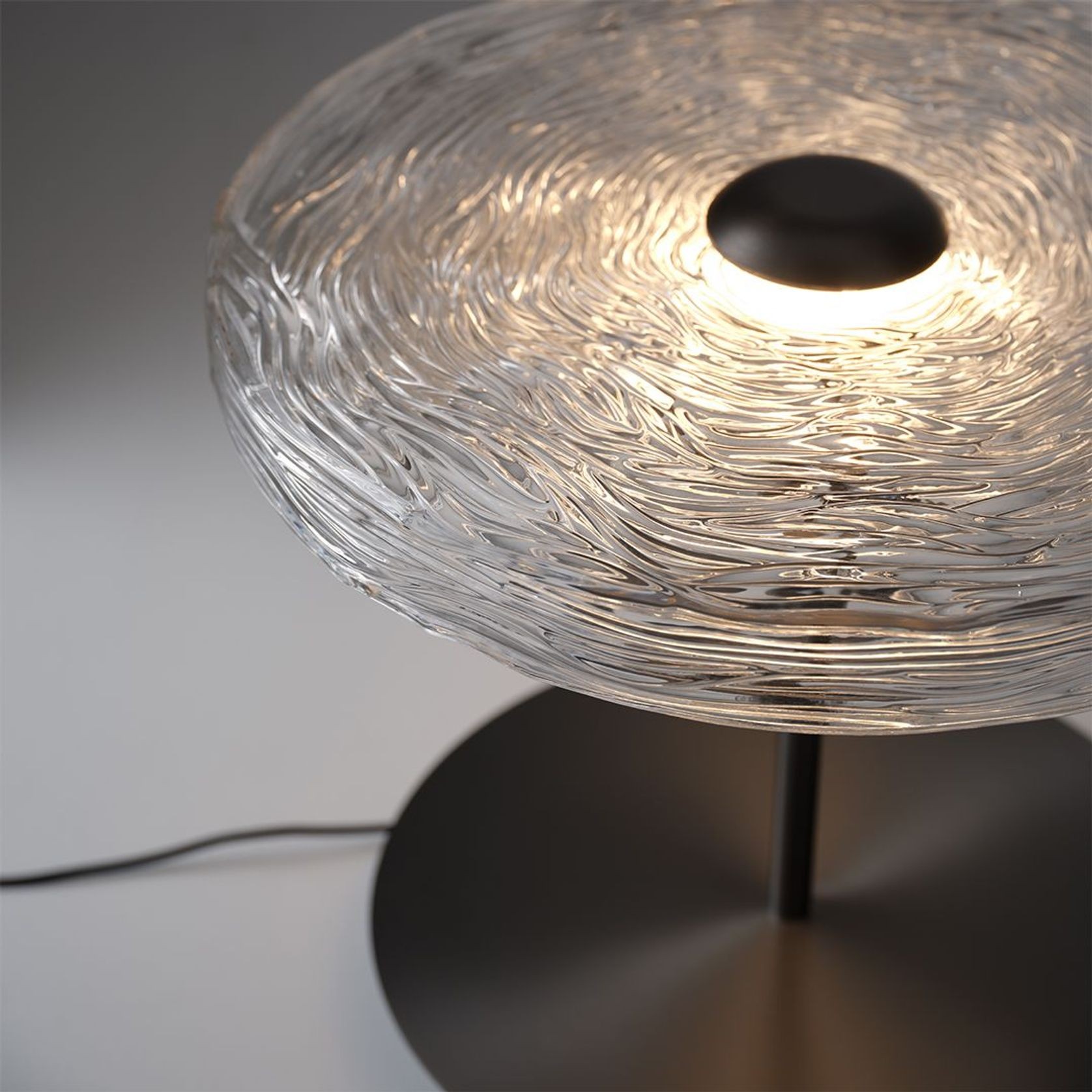 Goddess LED Glass Table Lamp in Aged Brushed Nickel gallery detail image