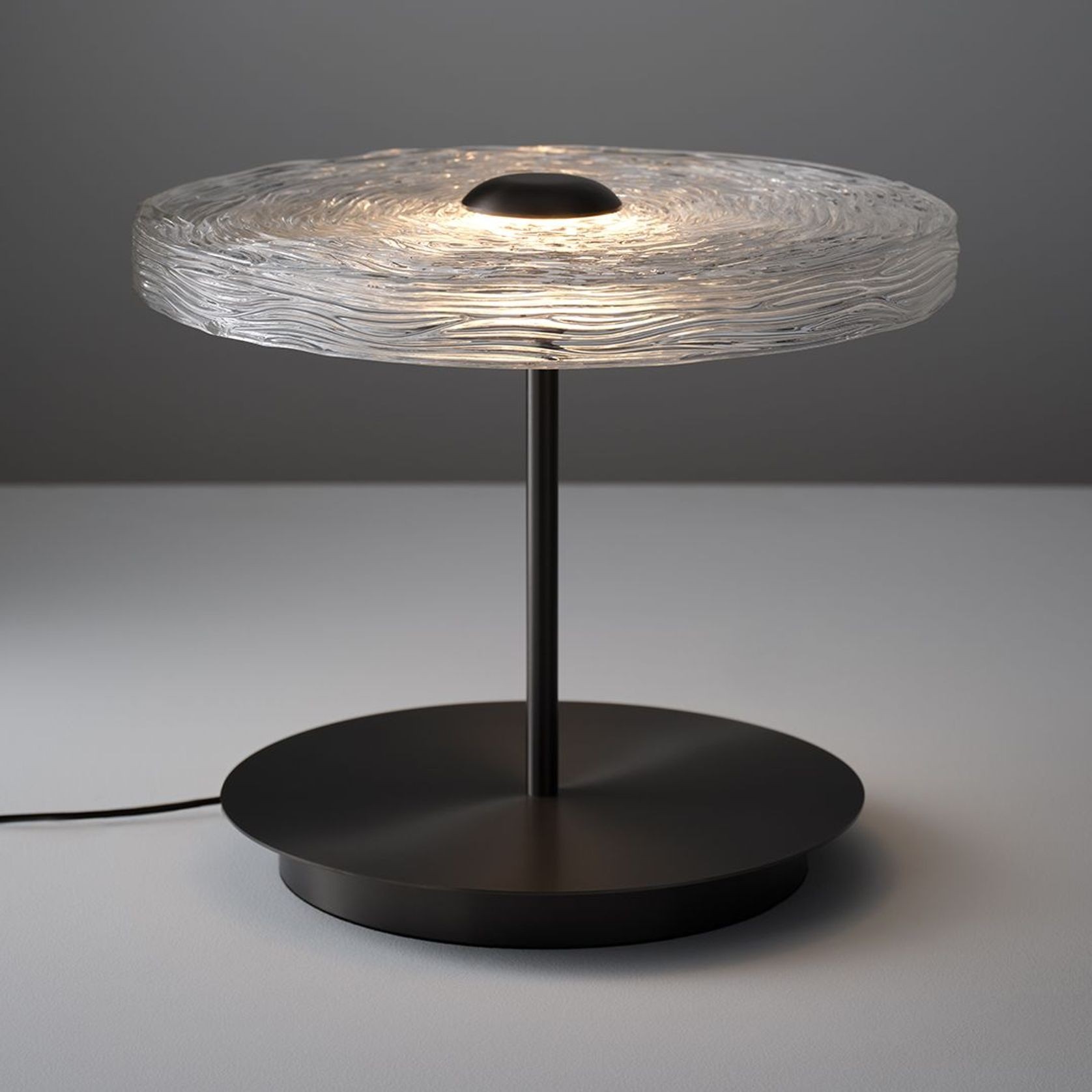 Goddess LED Glass Table Lamp in Aged Brushed Nickel gallery detail image