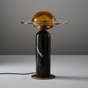Aqua LED Glass Table Lamp in Black Marble gallery detail image