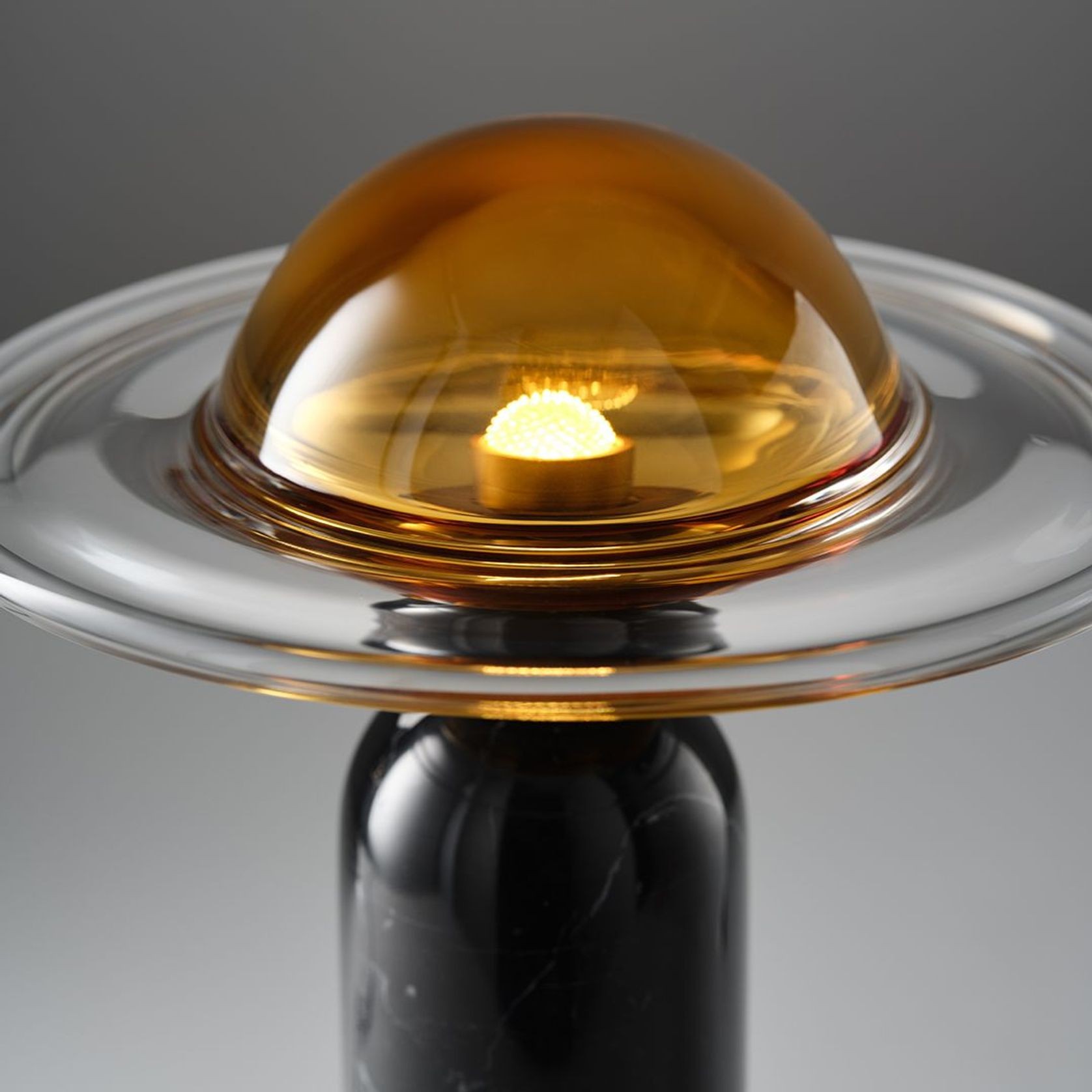 Aqua LED Glass Table Lamp in Black Marble gallery detail image