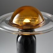 Aqua LED Glass Table Lamp in Black Marble gallery detail image