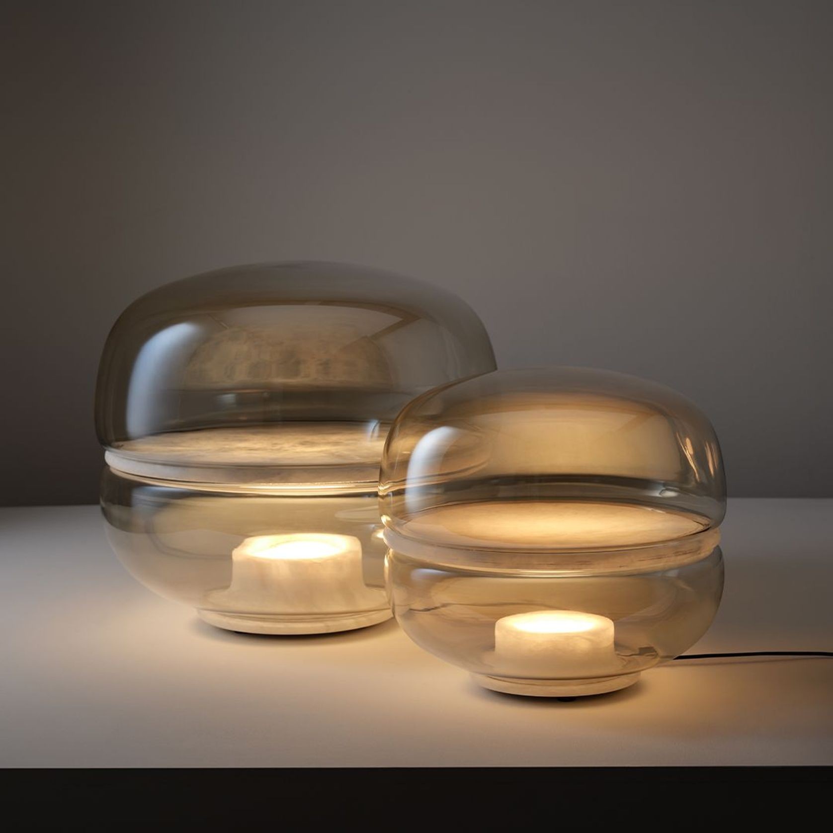 Calda LED Glass Table Lamp - Small in Cognac gallery detail image