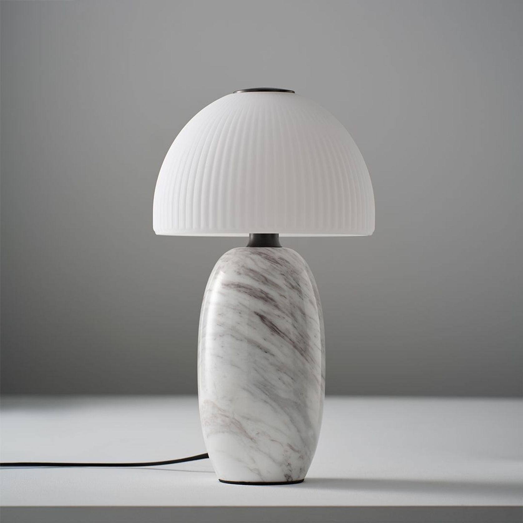 Tye 1 Light Glass Table Lamp in Frosted Marble gallery detail image