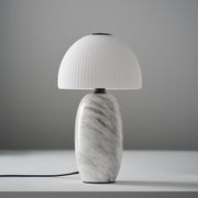 Tye 1 Light Glass Table Lamp in Frosted Marble gallery detail image