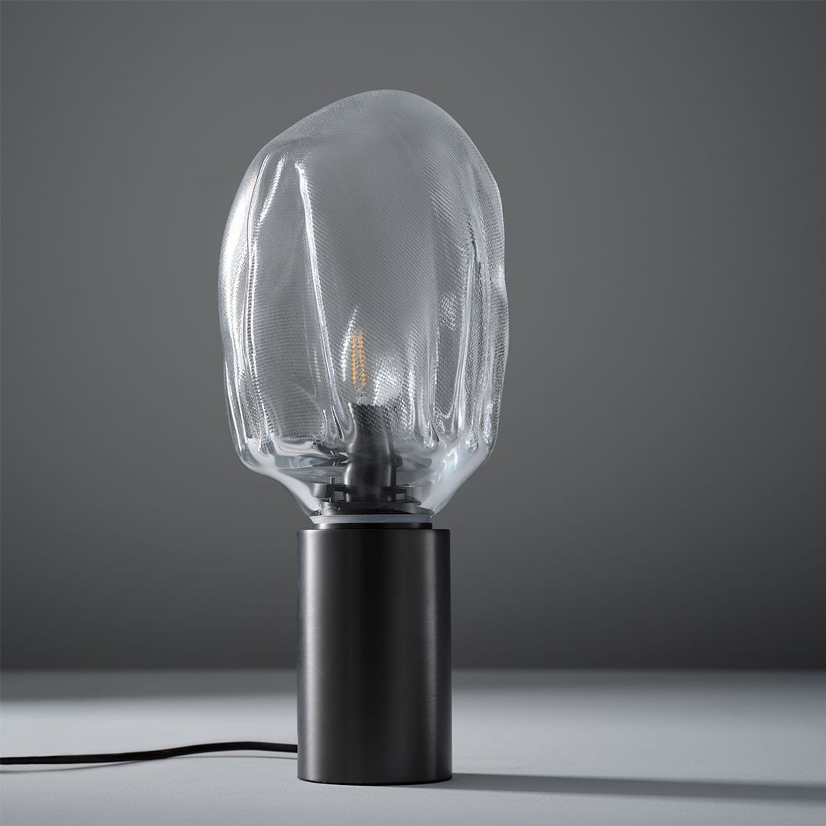 Veluto 1 Light Glass Table Lamp in Brushed Gunmetal gallery detail image