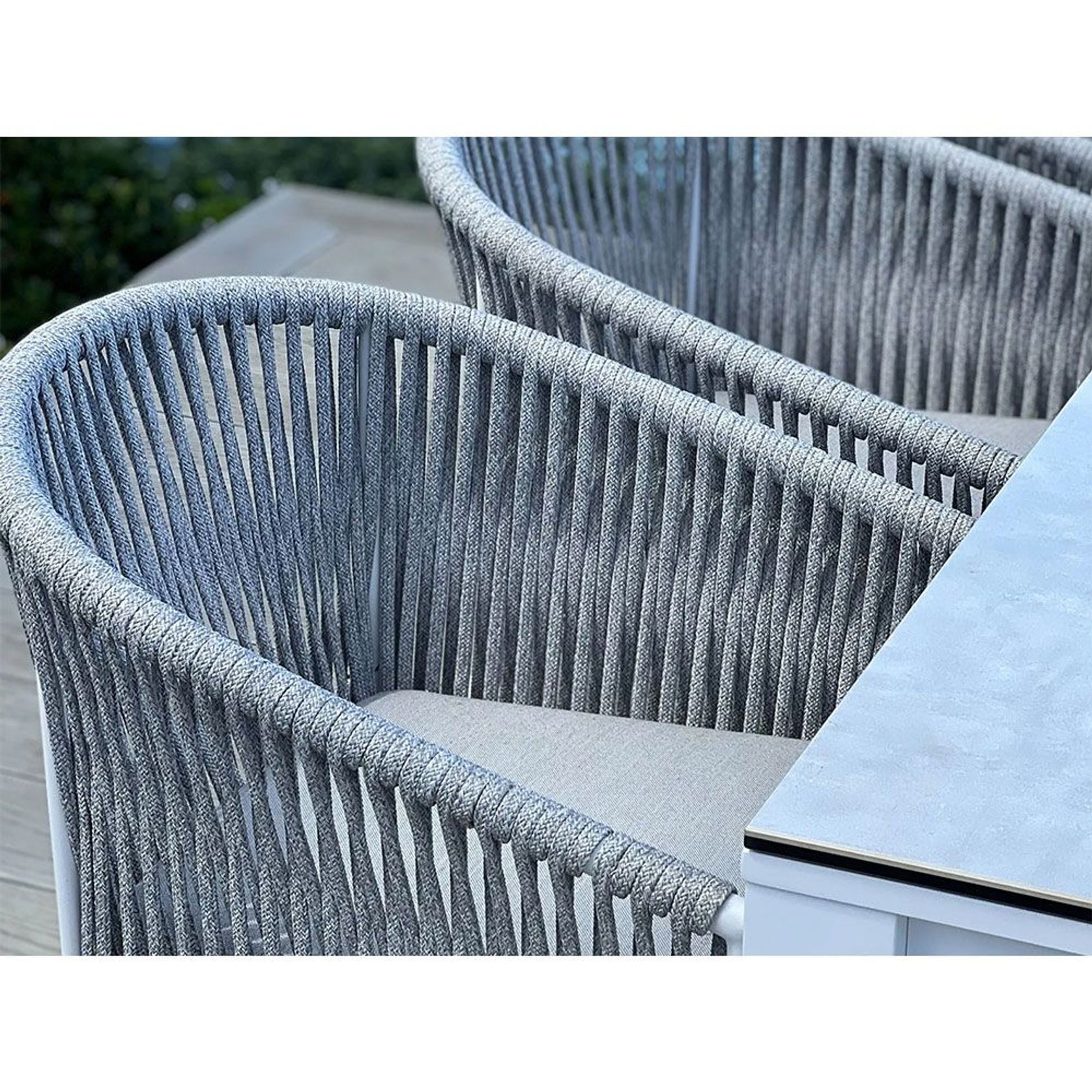 Adele Ceramic Outdoor table with 8x Gizella Chairs gallery detail image