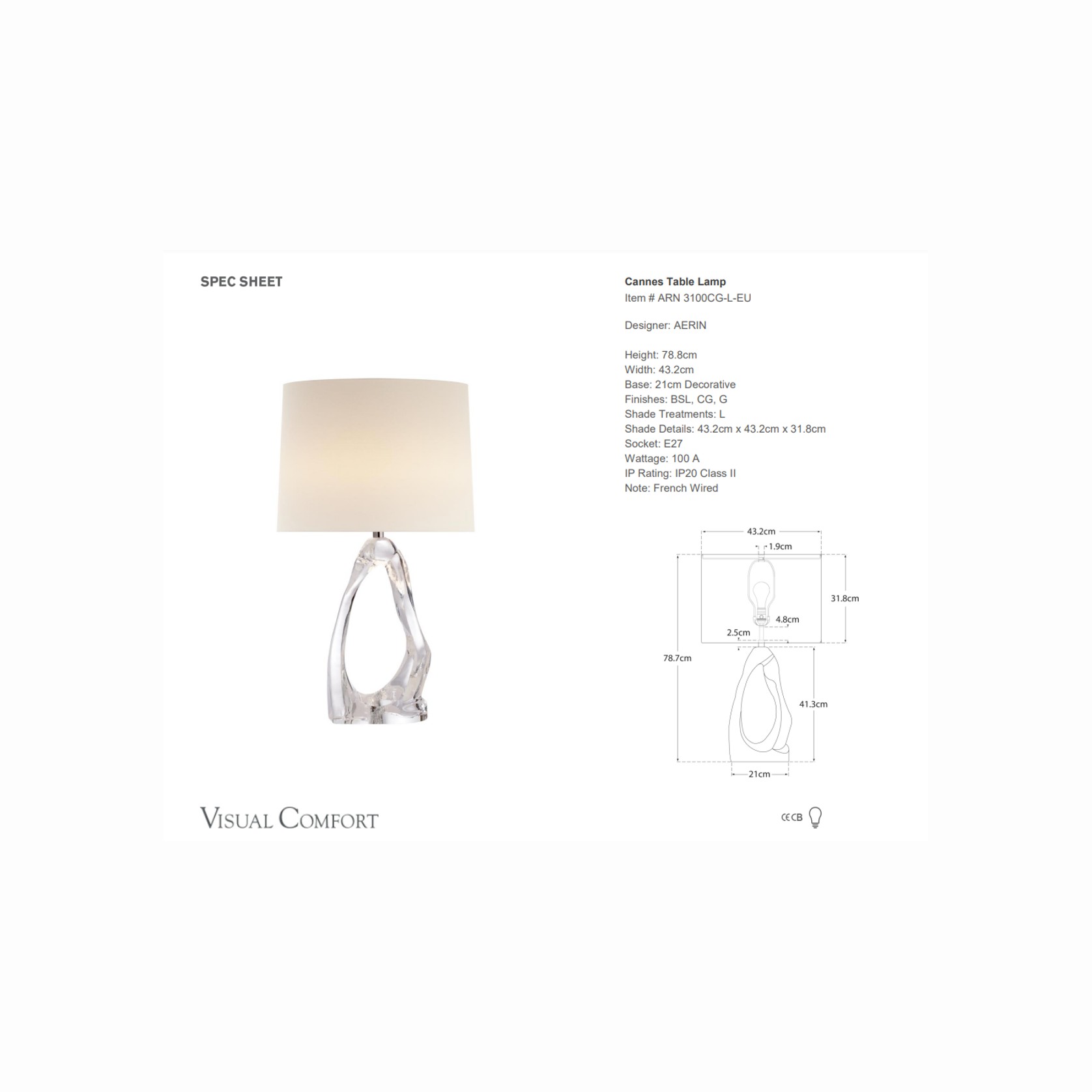 AERIN Cannes Table Lamp gallery detail image