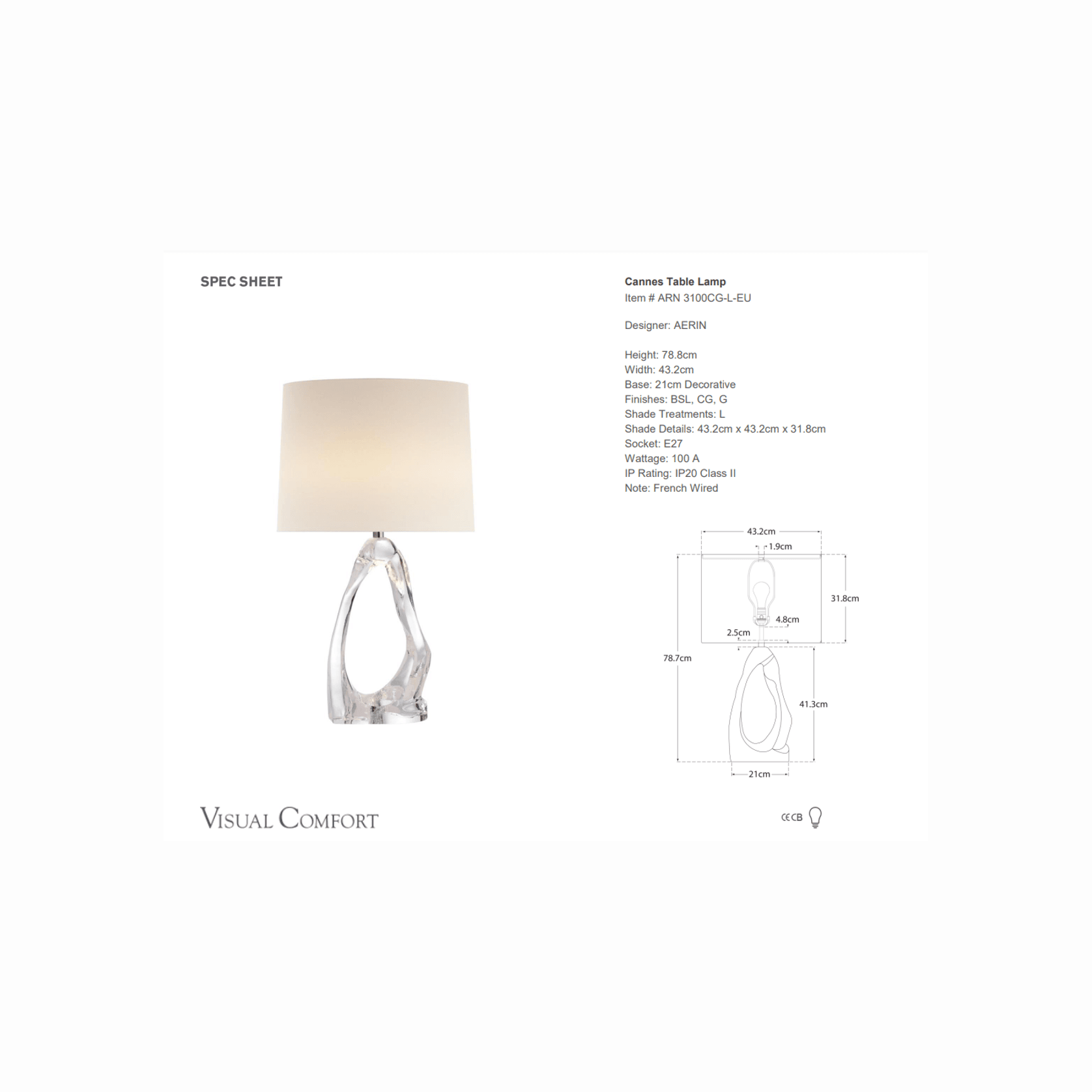 AERIN Cannes Table Lamp gallery detail image