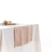 100% French Flax Linen Table Runner-Latte gallery detail image