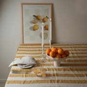 100% French Flax linen Tablecloth - Sunflower Stripe gallery detail image
