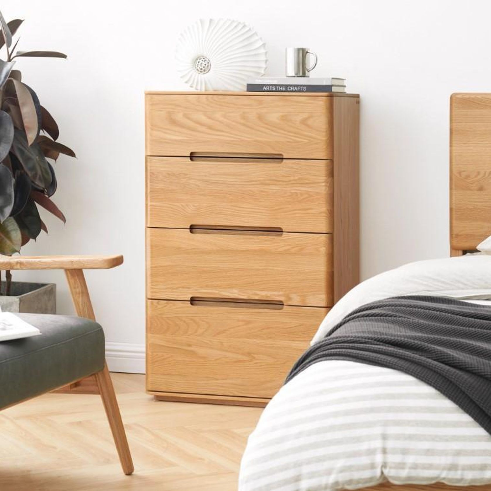 Manchester Natural Solid Oak Tall Boy gallery detail image