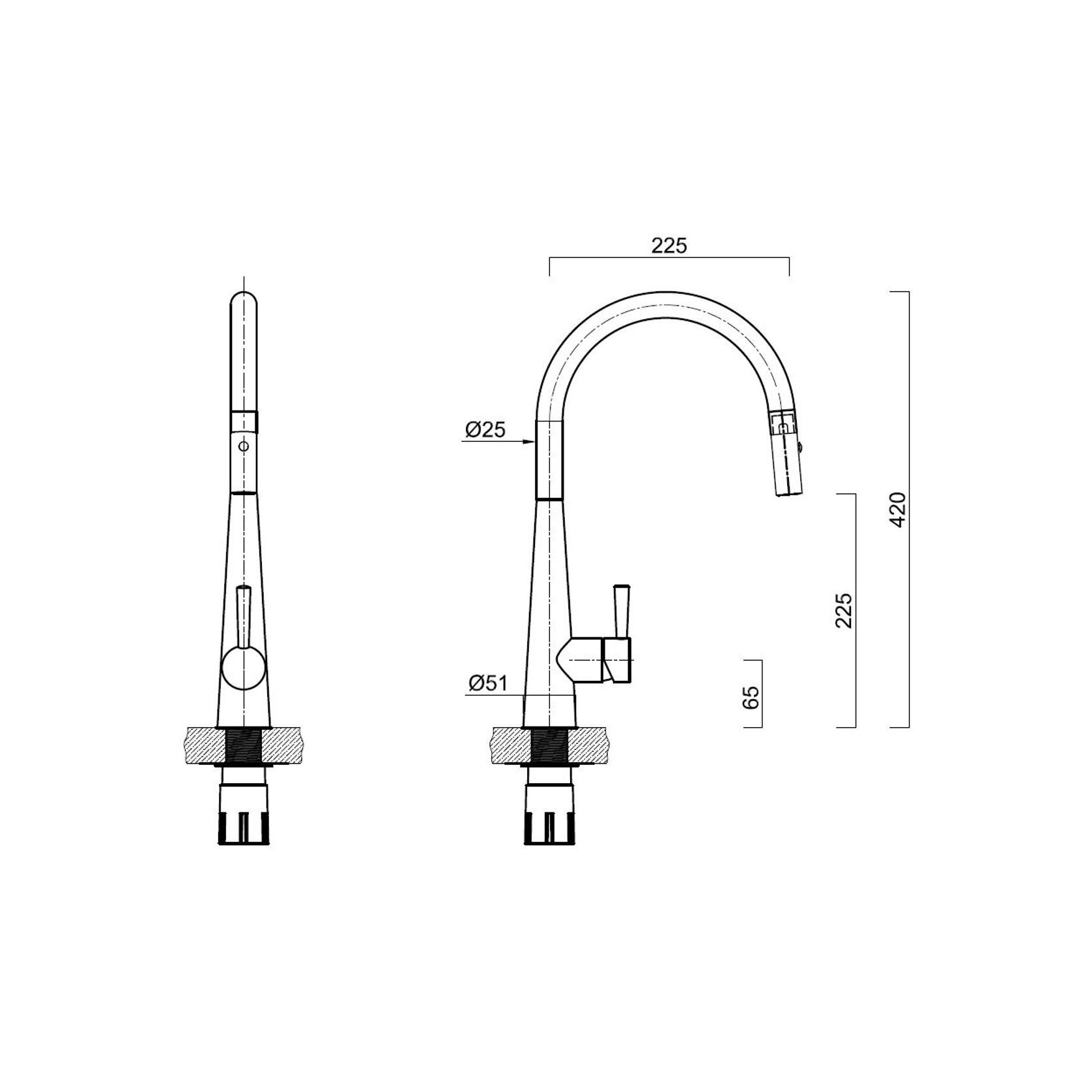 CIGNUS 14 - Brushed Stainless Steel Tap gallery detail image