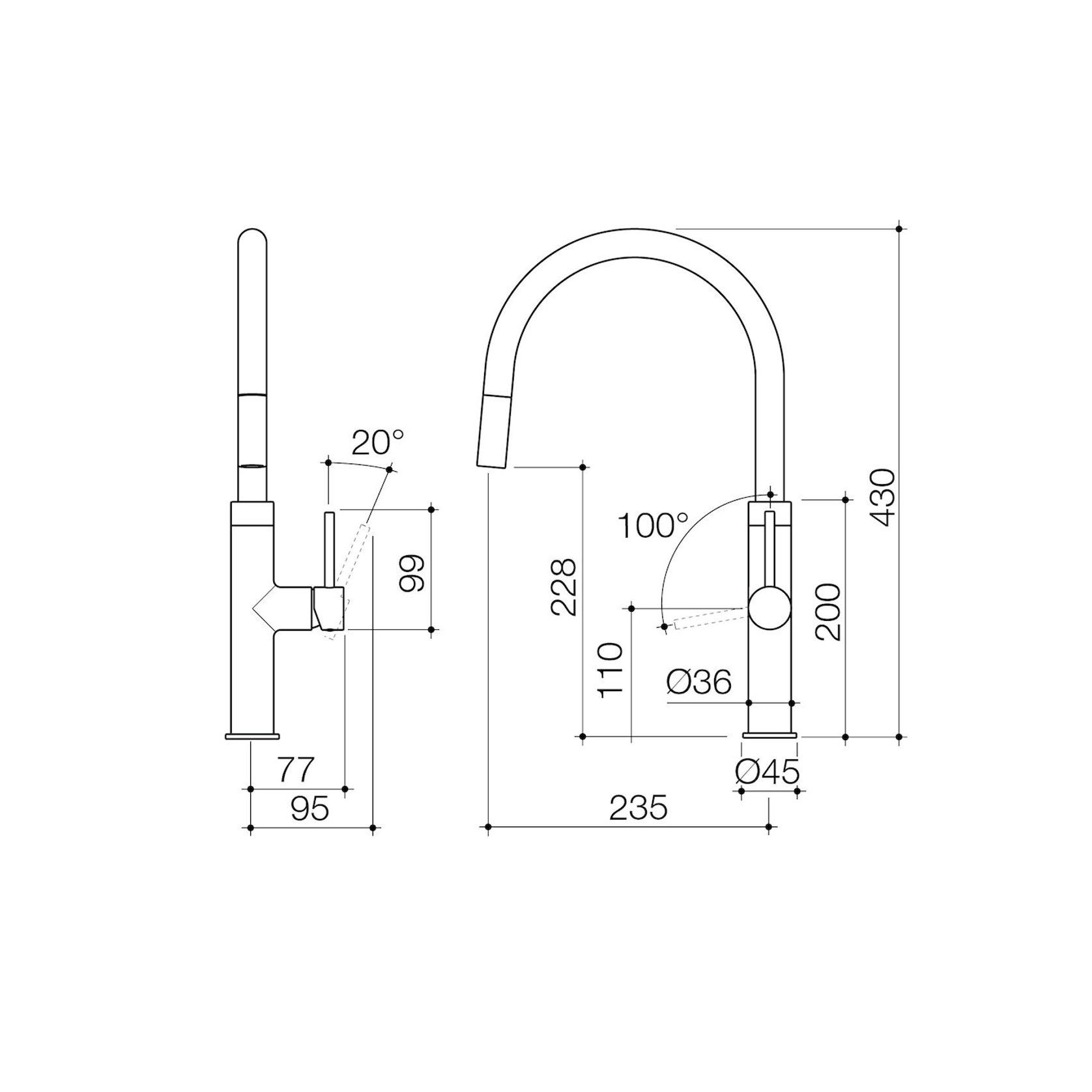 inVogue Pull Down Sink Mixer Dual Spray gallery detail image