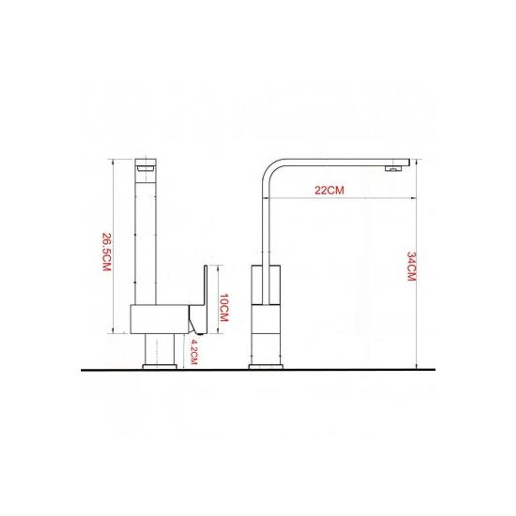 Square Kitchen Mixer Matte Black gallery detail image