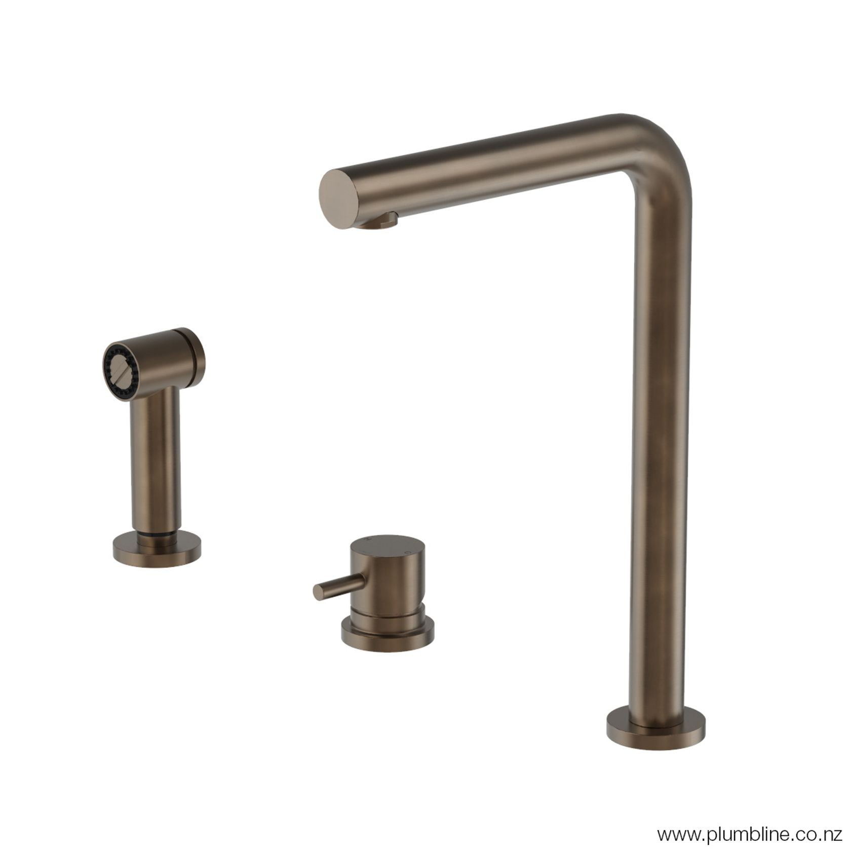 Buddy 3 Hole Kitchen Mixer With Rinse Spray gallery detail image