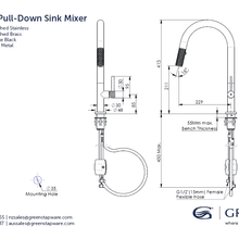 Textura Pull-Down Sink Mixer W/ Diamante Technology™ gallery detail image