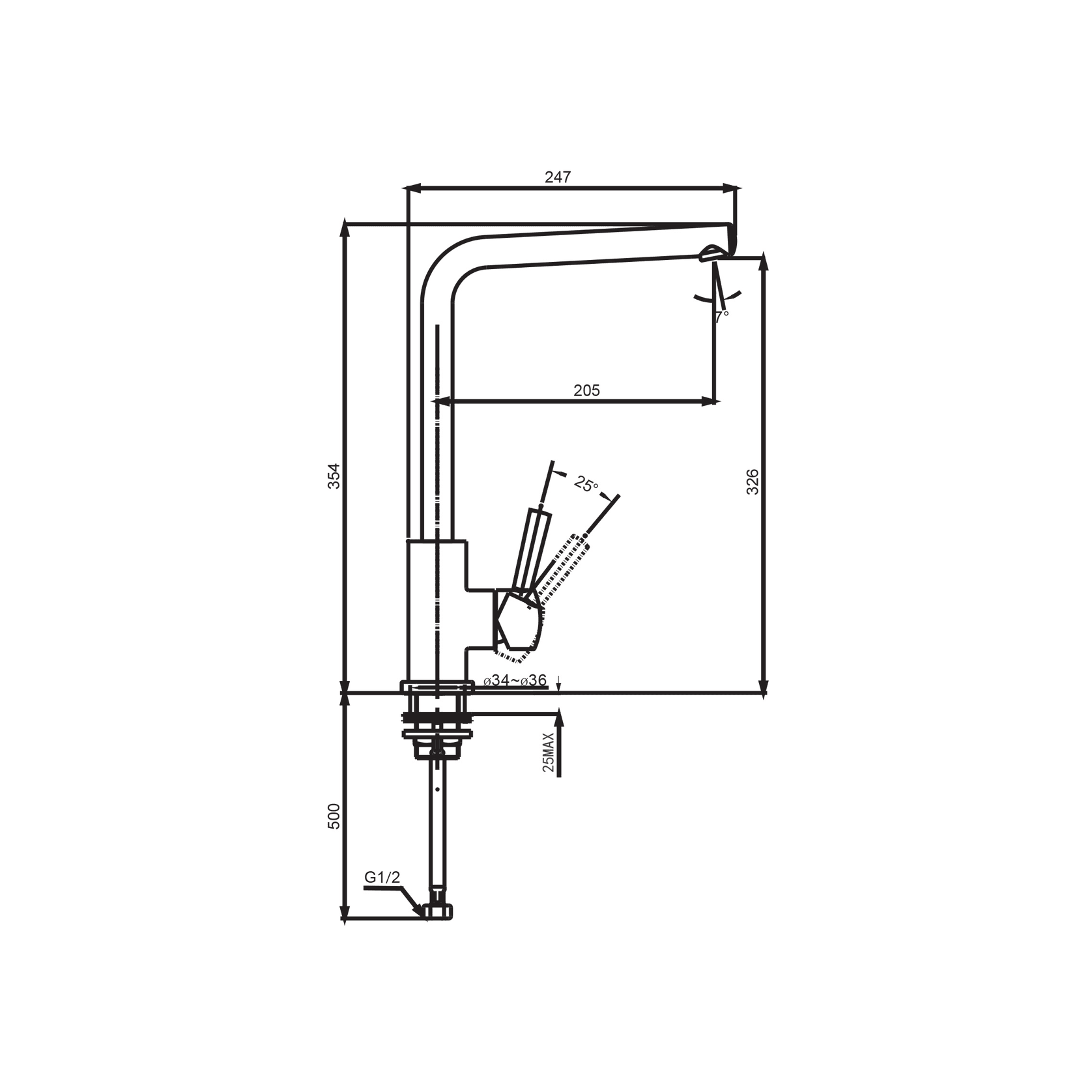 Minimalist Square Neck Sink Mixer gallery detail image