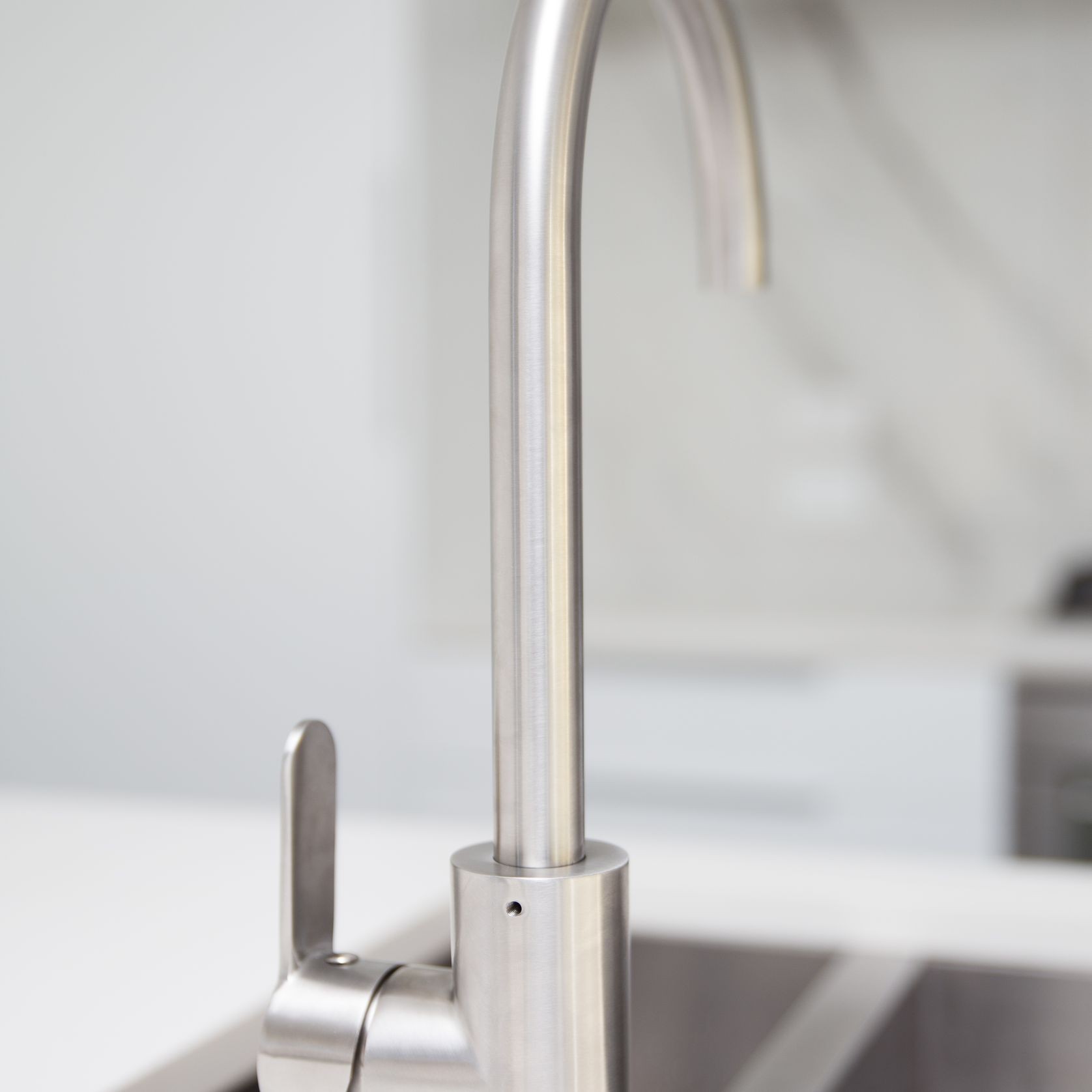 Stainless Gooseneck Pull Out Sink Mixer with Cold Start gallery detail image