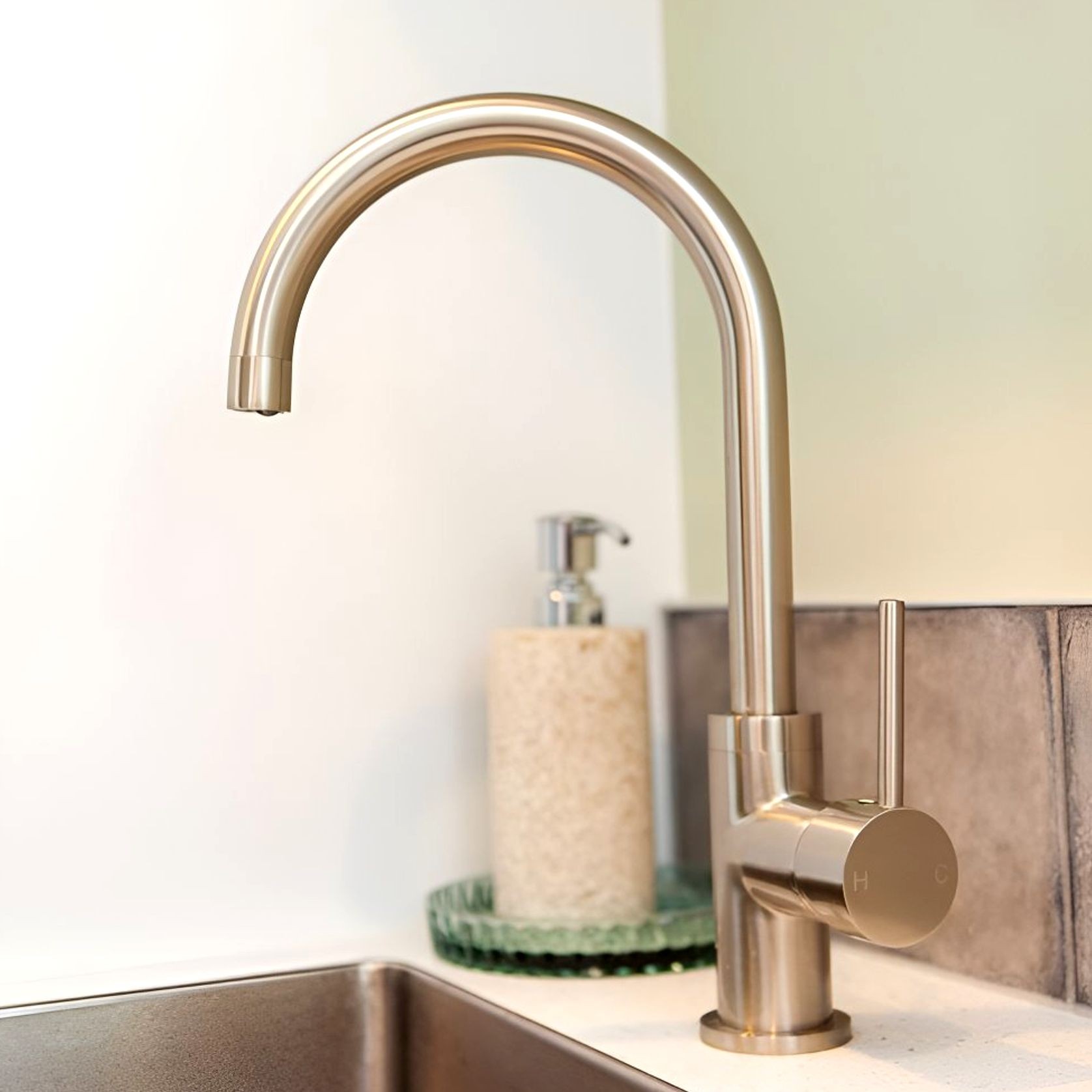 Gooseneck Swivel Mixer CLAS31 Brushed Nickel gallery detail image
