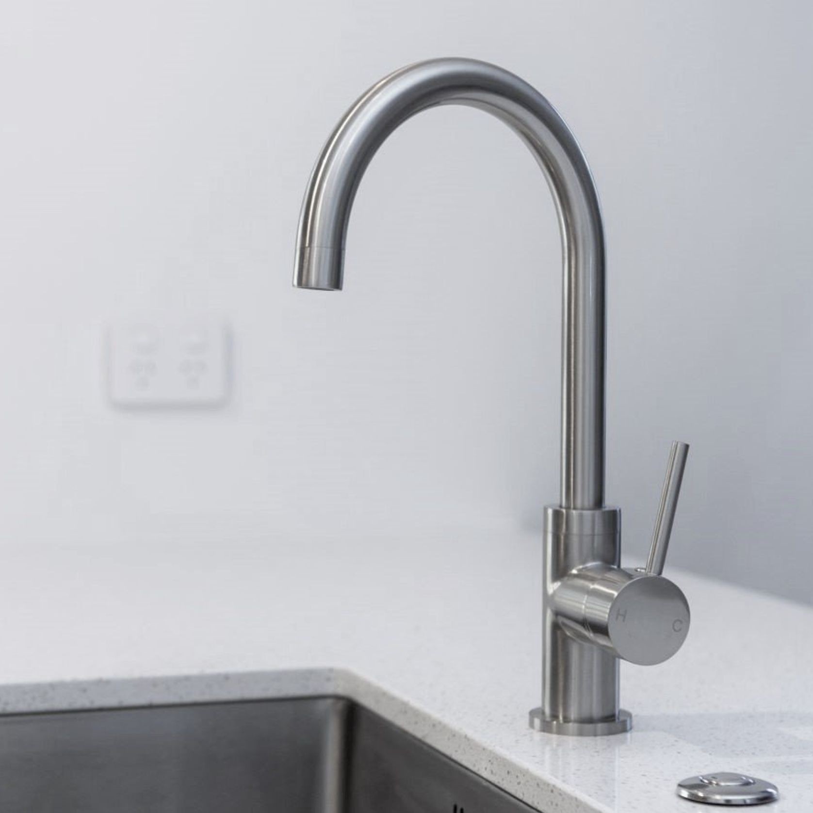 Gooseneck Swivel Mixer CLAS31 Brushed Nickel gallery detail image