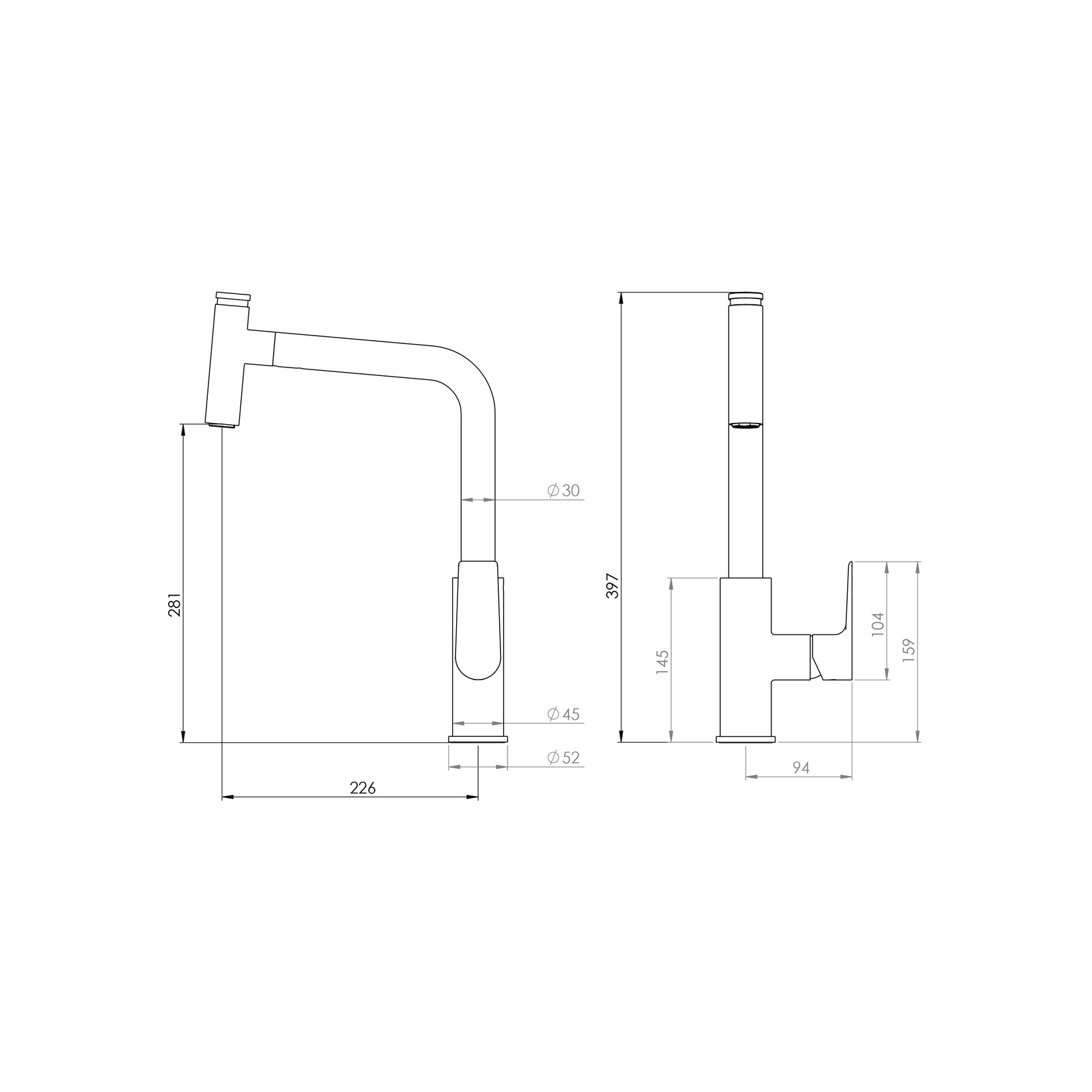 Olympia Highrise Pullout Sink Mixer gallery detail image