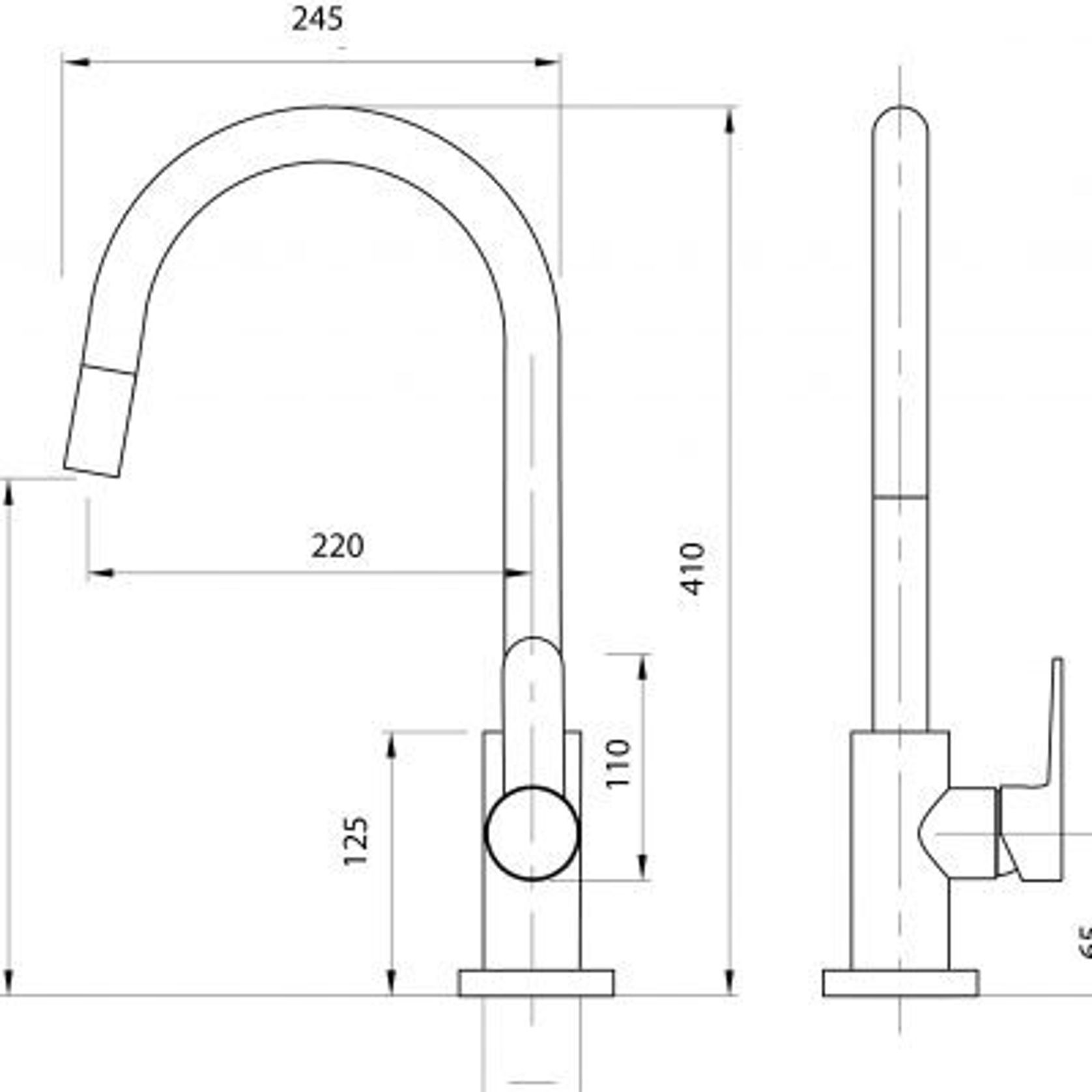 Stainless Gooseneck Pull Out Sink Mixer - Cold Start gallery detail image