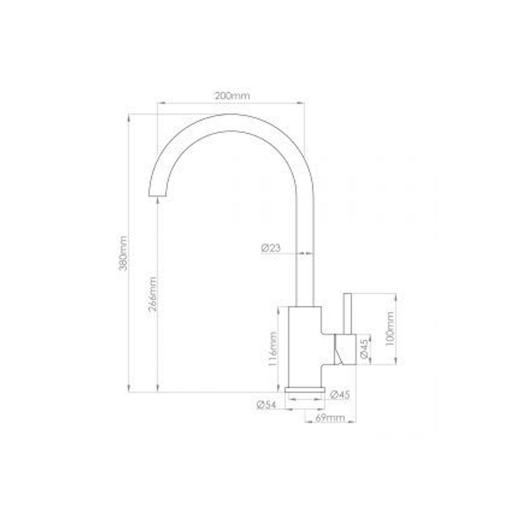 Stainless Gooseneck Sink Mixer - Cold Start gallery detail image