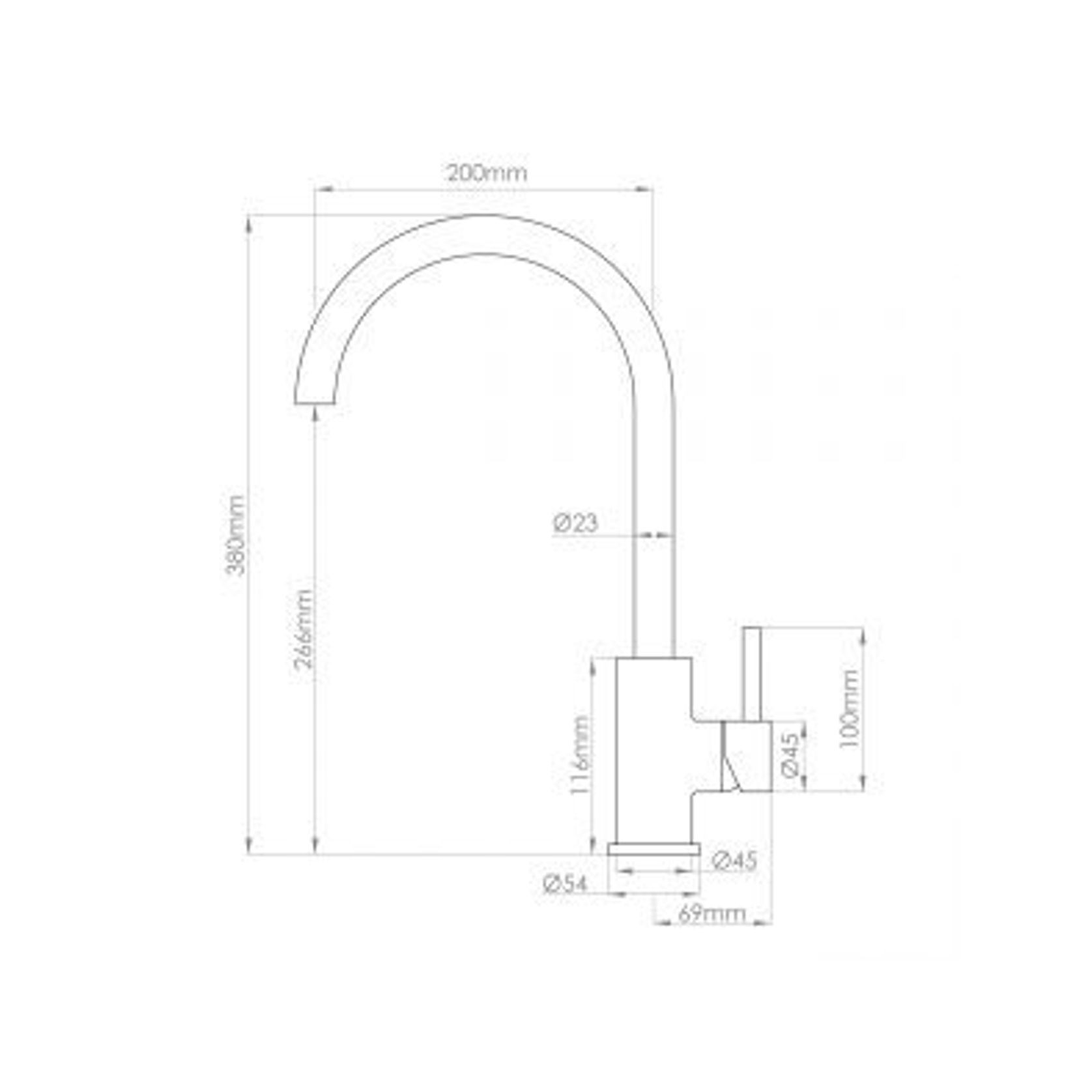 Voda Gooseneck Sink Mixer with Cold Start technology gallery detail image