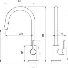 Voda Gooseneck Pull Out Sink Mixer with Cold Start gallery detail image