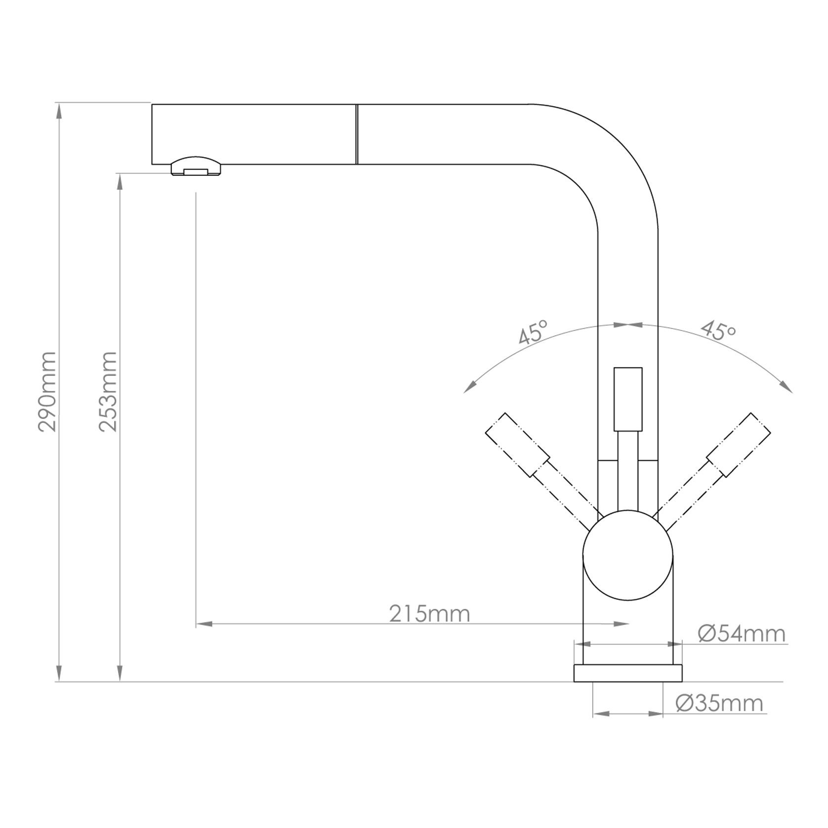 Stainless Pull Out High Rise Sink Mixer gallery detail image