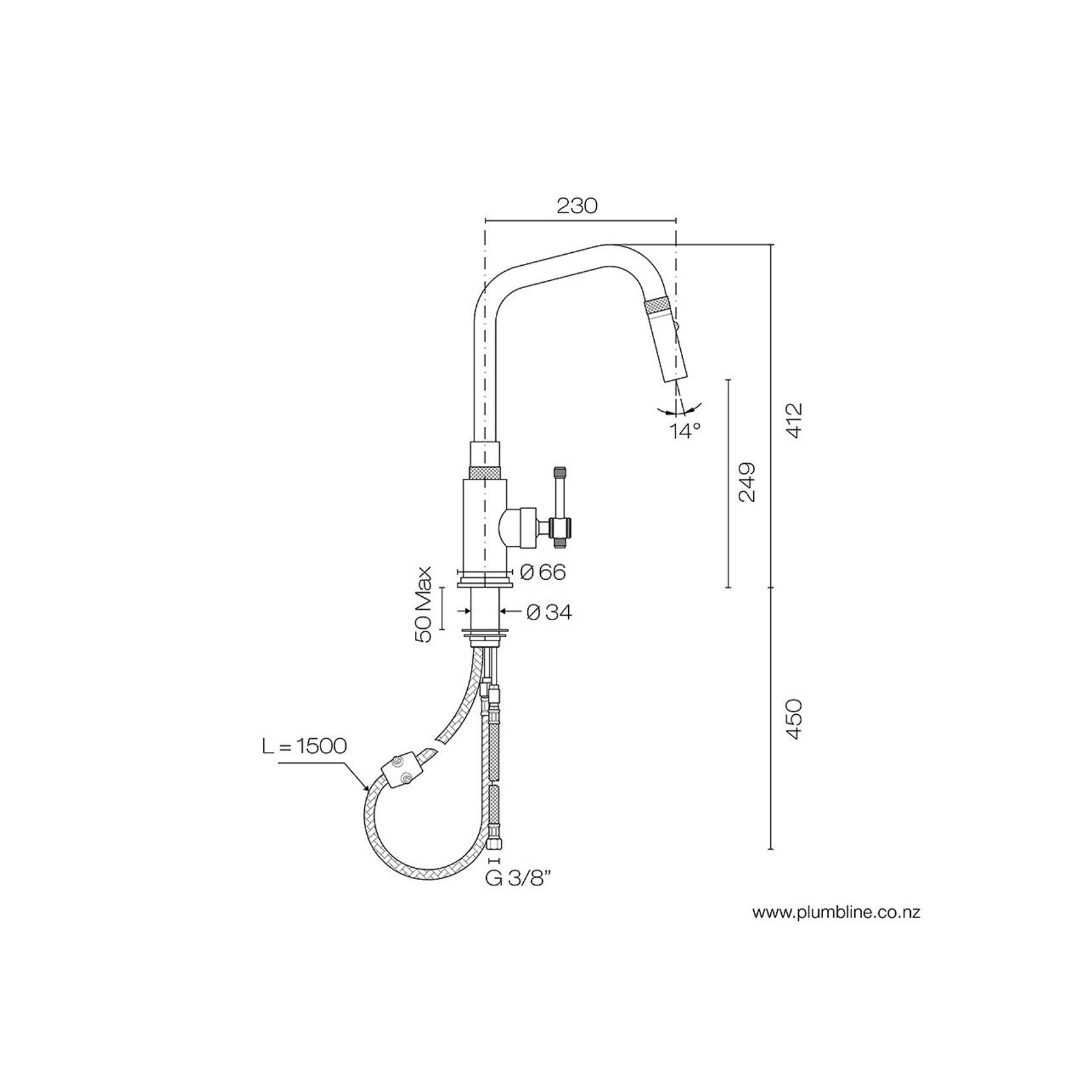 Arena Kitchen Mixer With Pull Out Spray gallery detail image