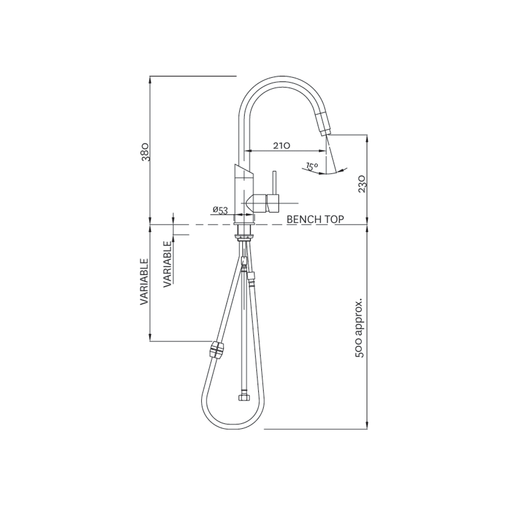 Minimalist Pull Down Gooseneck Sink Mixer ArchiPro NZ