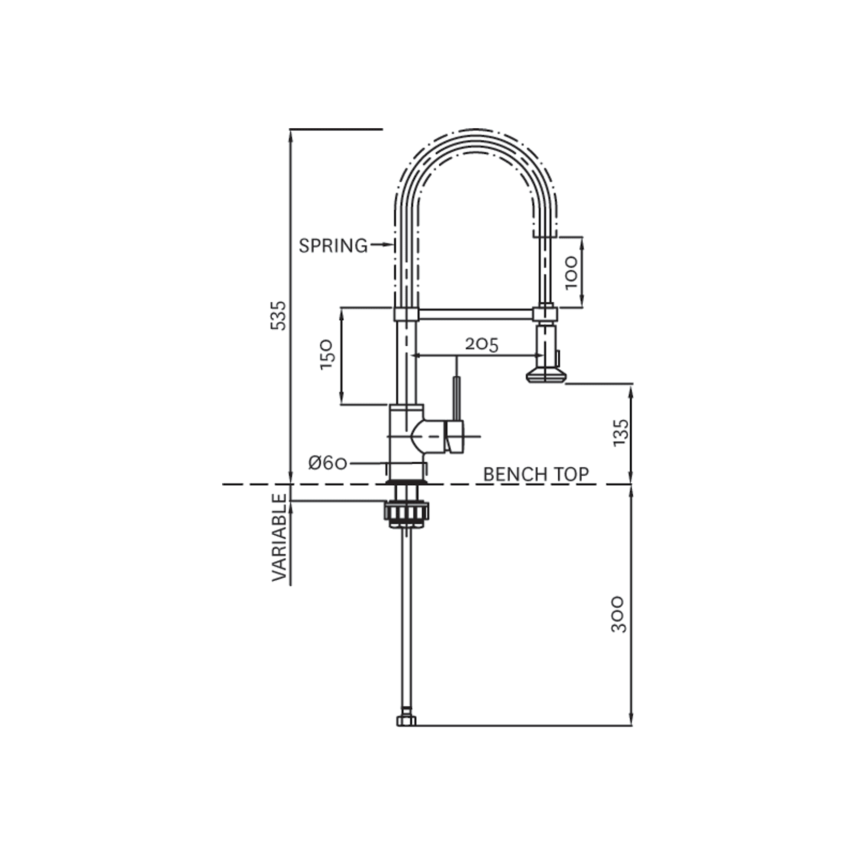 Minimalist Spring Pull Down Sink Mixer gallery detail image