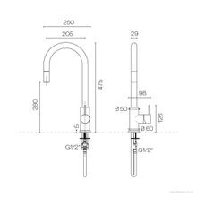 Oli 316 Kitchen Mixer Round Pull Out Spray With Linea H gallery detail image