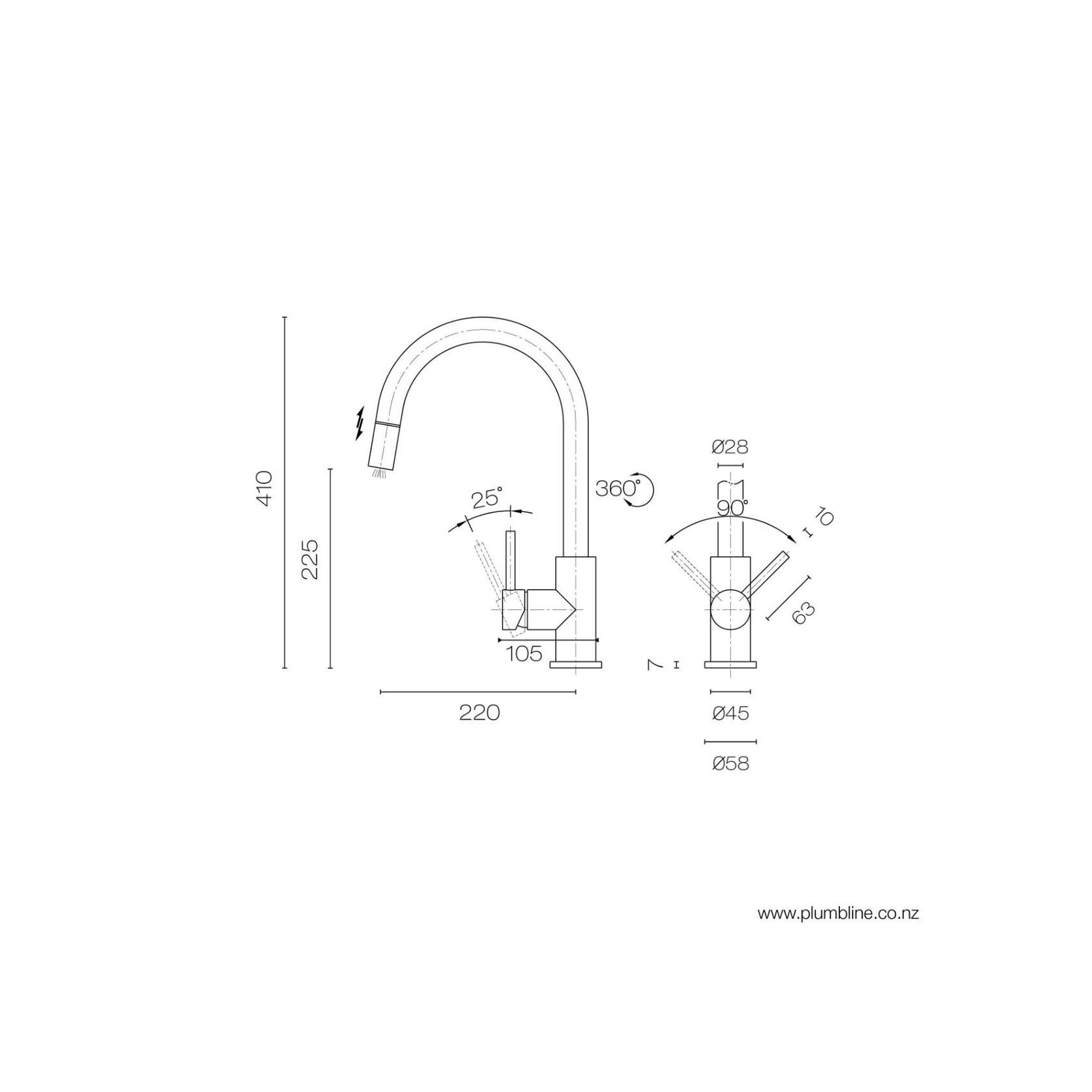 Swiss Kitchen Mixer With Pull Out Spout gallery detail image