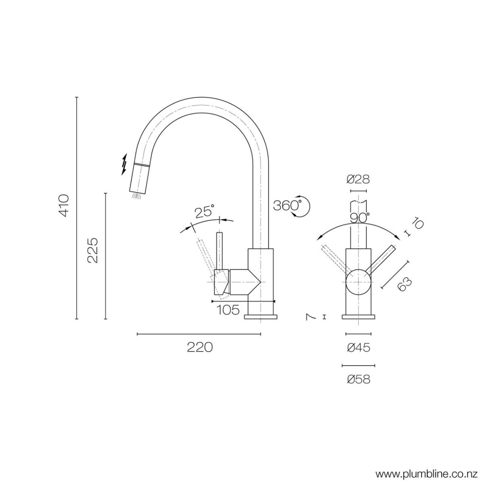 Swiss Kitchen Mixer With Pull Out Spout gallery detail image