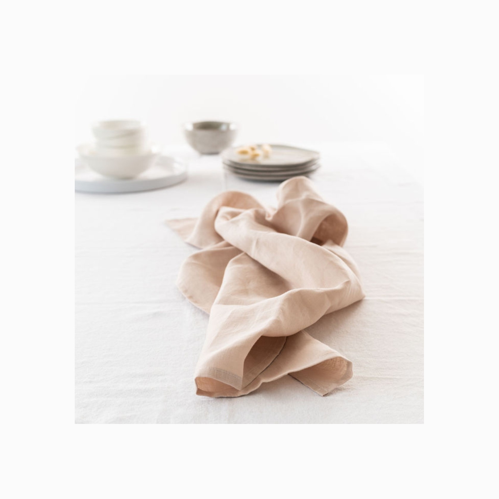 100% French Linen Tea Towel - Set 2-Latte gallery detail image
