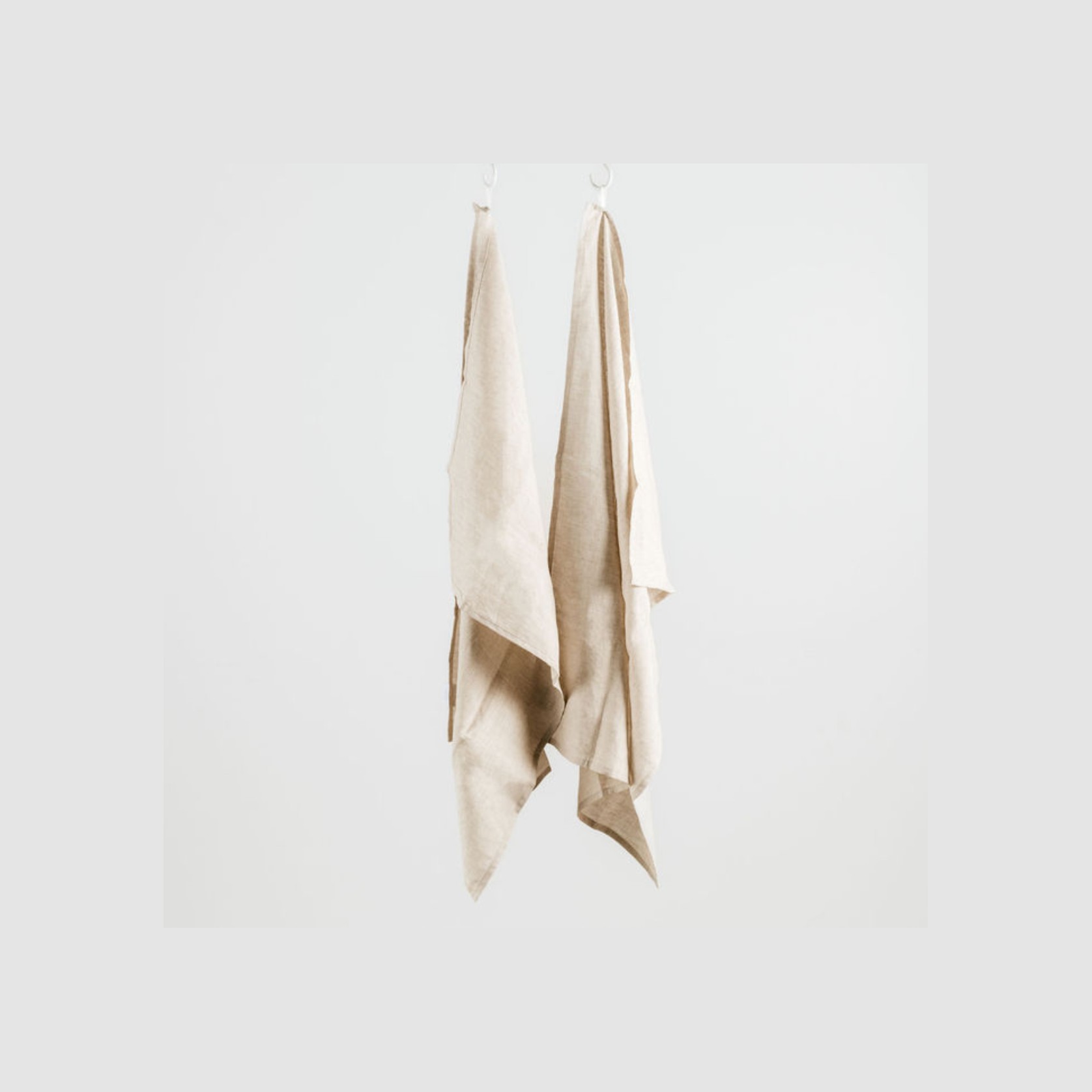 100% French Linen Tea Towel - Set 2-Natural Oat gallery detail image