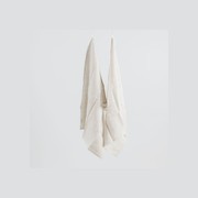 100% French Linen Tea Towel - Set 2-Charcoal Pinstripe gallery detail image