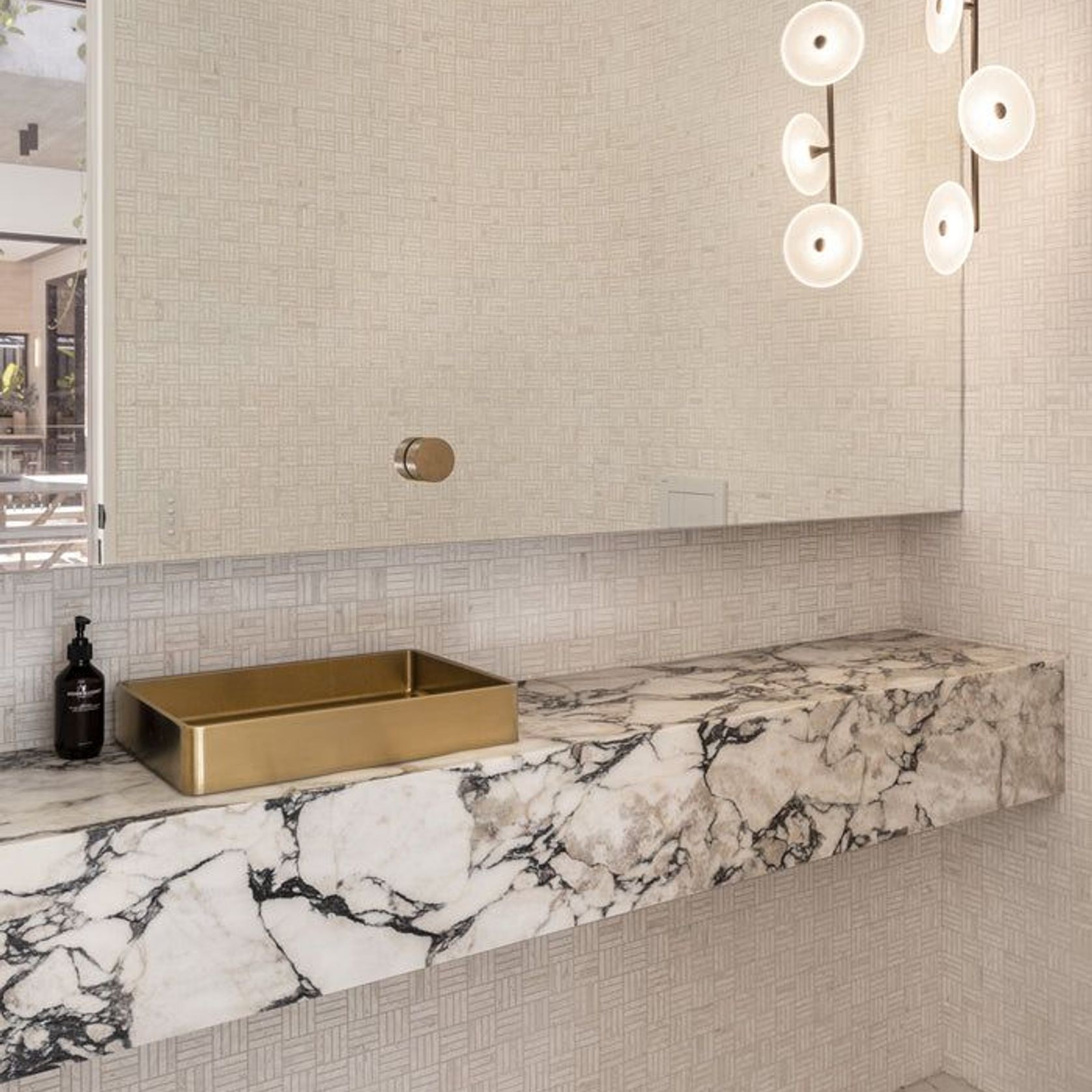 Superwhite Travertine Japanese Finger Mosaic gallery detail image