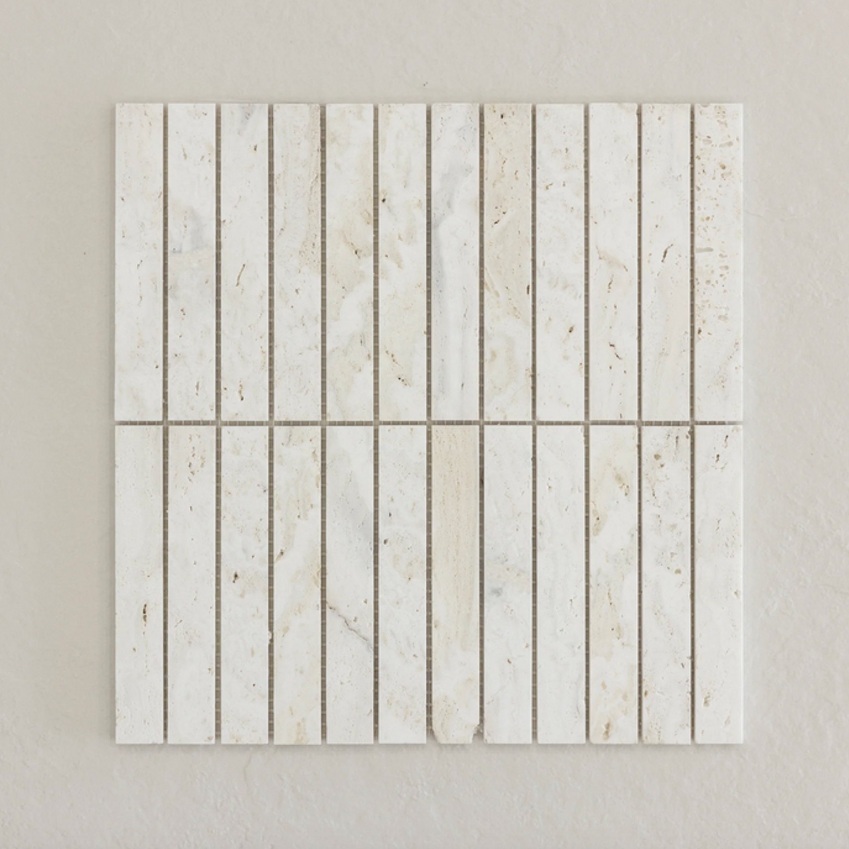 Superwhite Travertine Kit Kat Mosaic gallery detail image