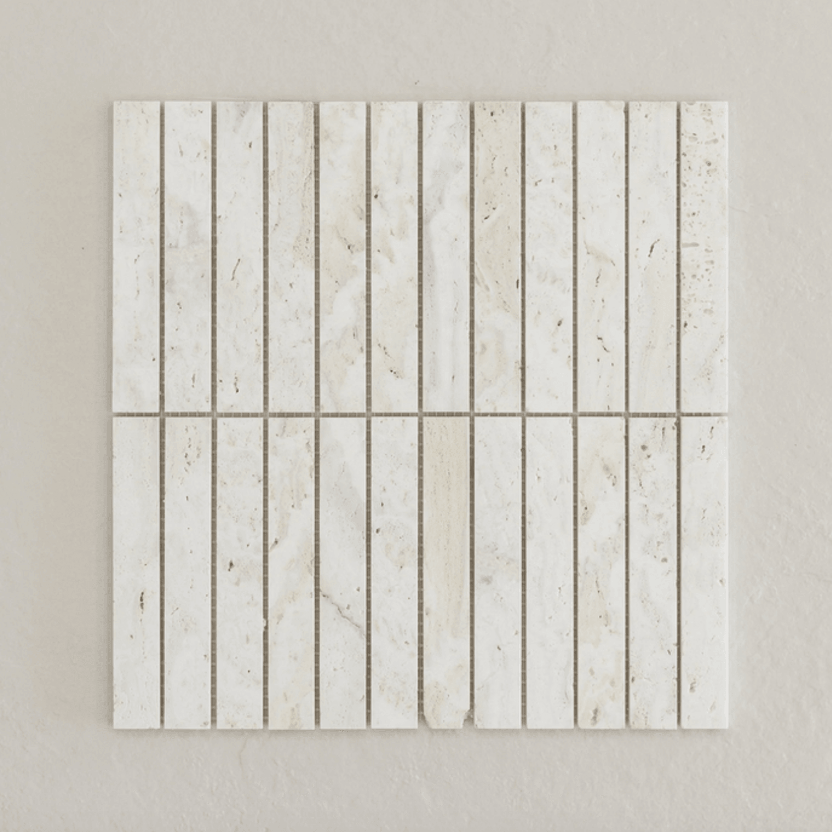 Superwhite Travertine Kit Kat Mosaic gallery detail image