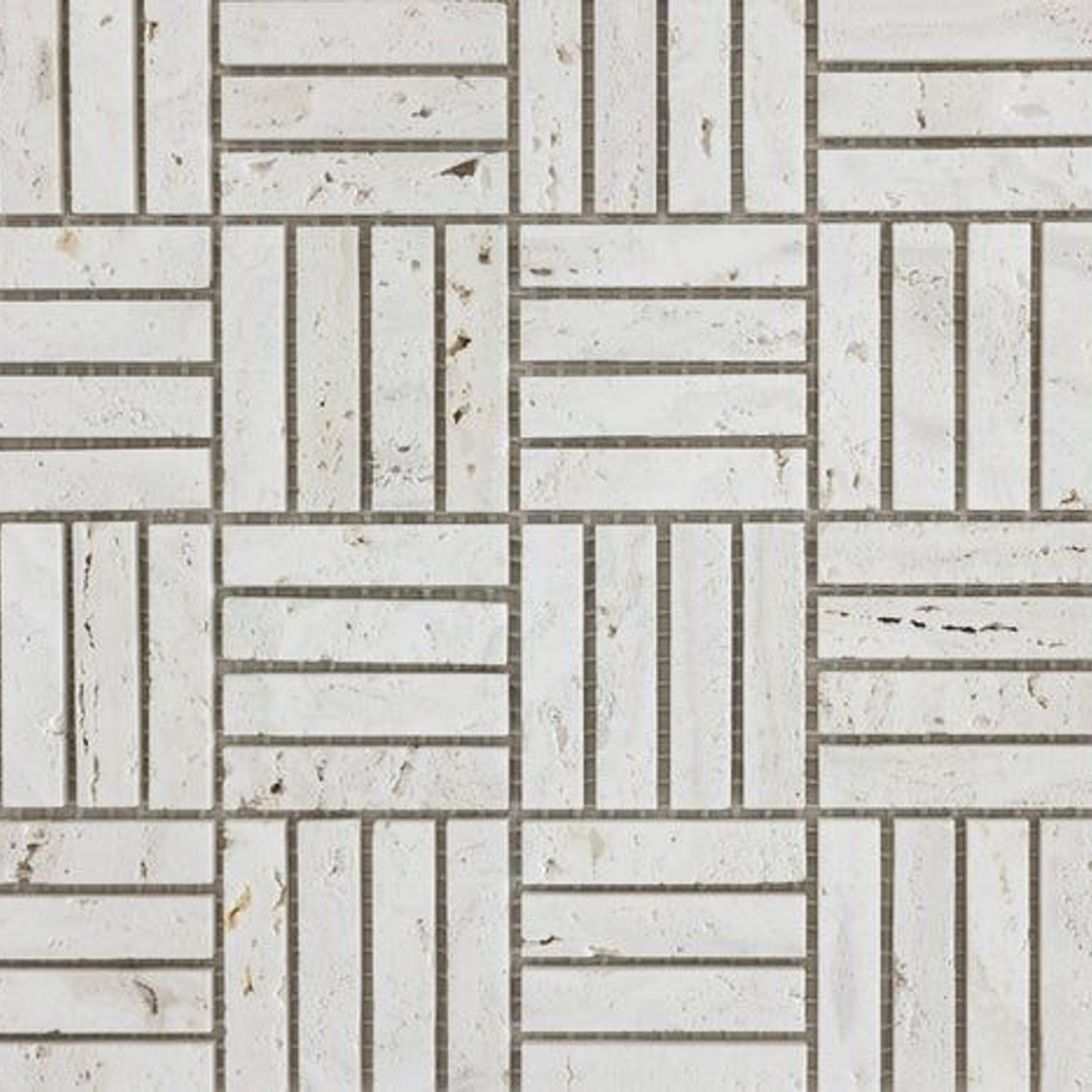 Superwhite Travertine Japanese Finger Mosaic gallery detail image