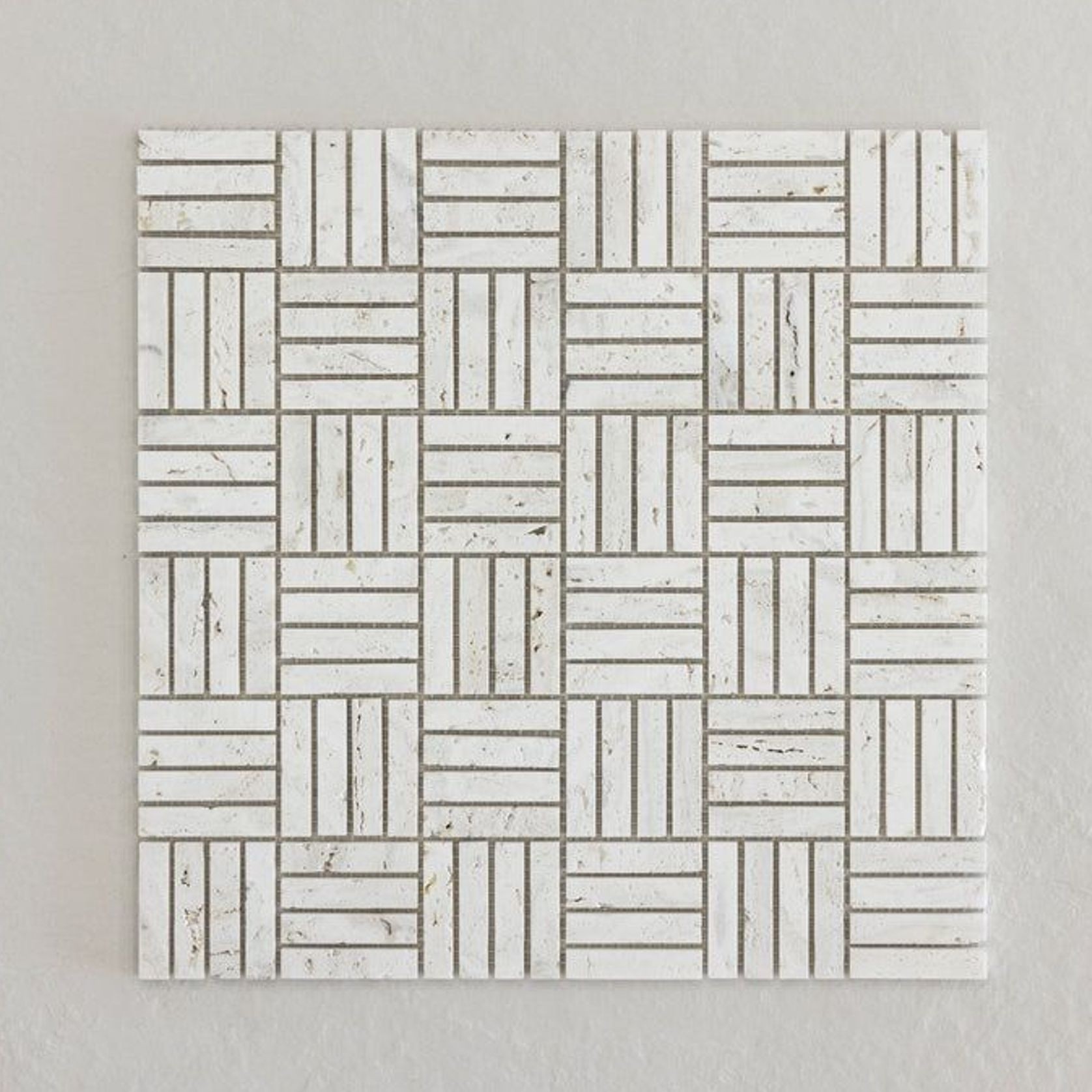 Superwhite Travertine Japanese Finger Mosaic gallery detail image