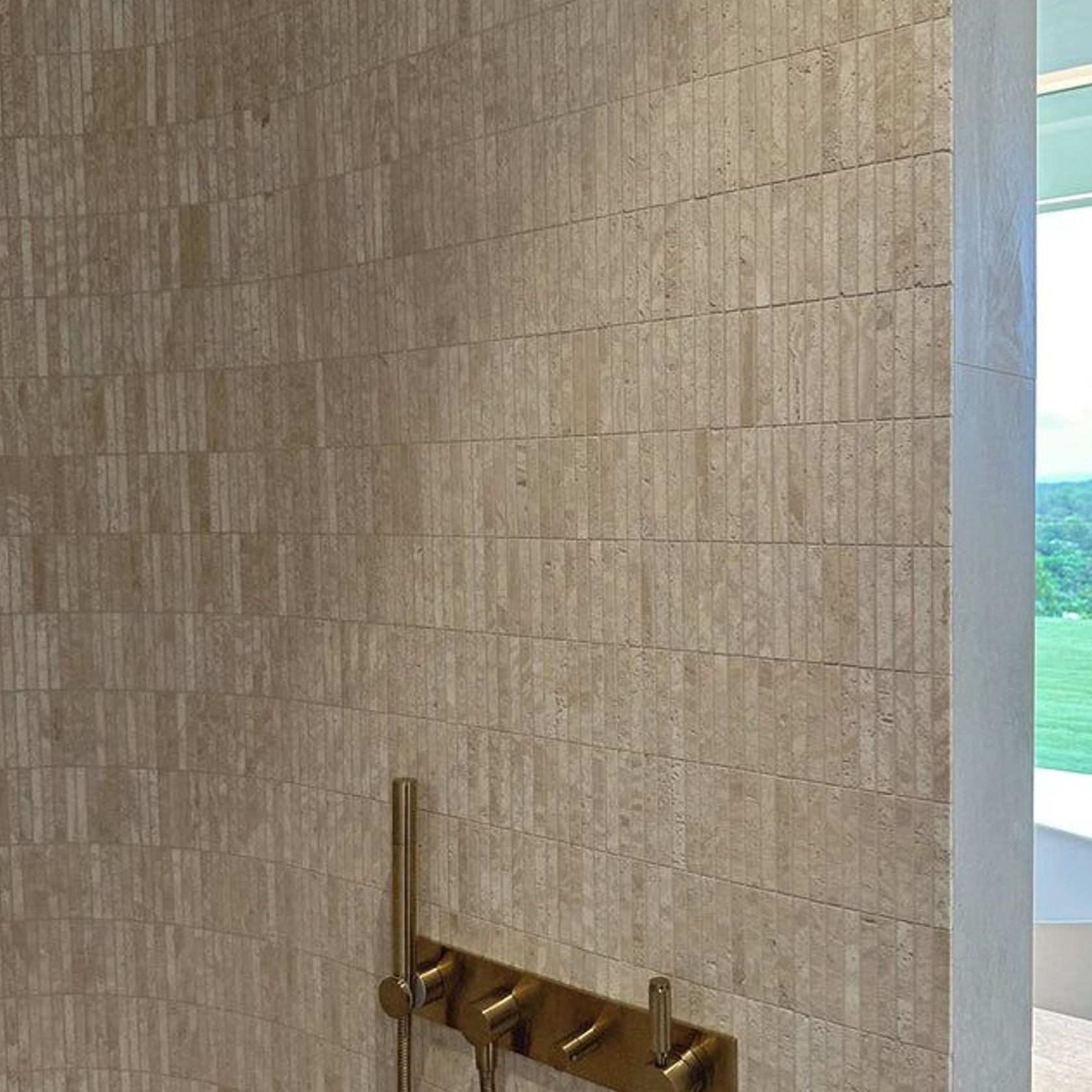 Superwhite Travertine Finger Mosaic gallery detail image