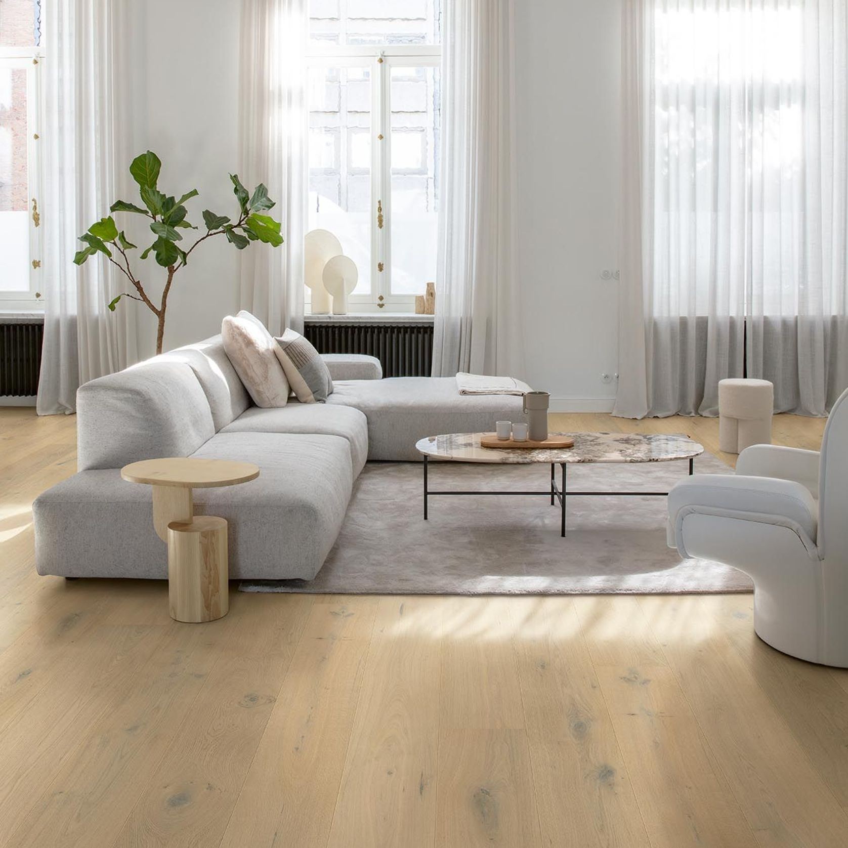Quick-Step Faro Lily White Oak Extra Matt Timber Flooring gallery detail image