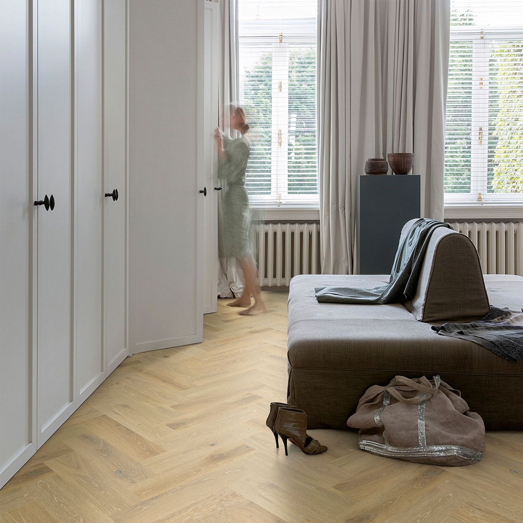 Nature's Oak Timber Blanc Herringbone Timber Flooring gallery detail image